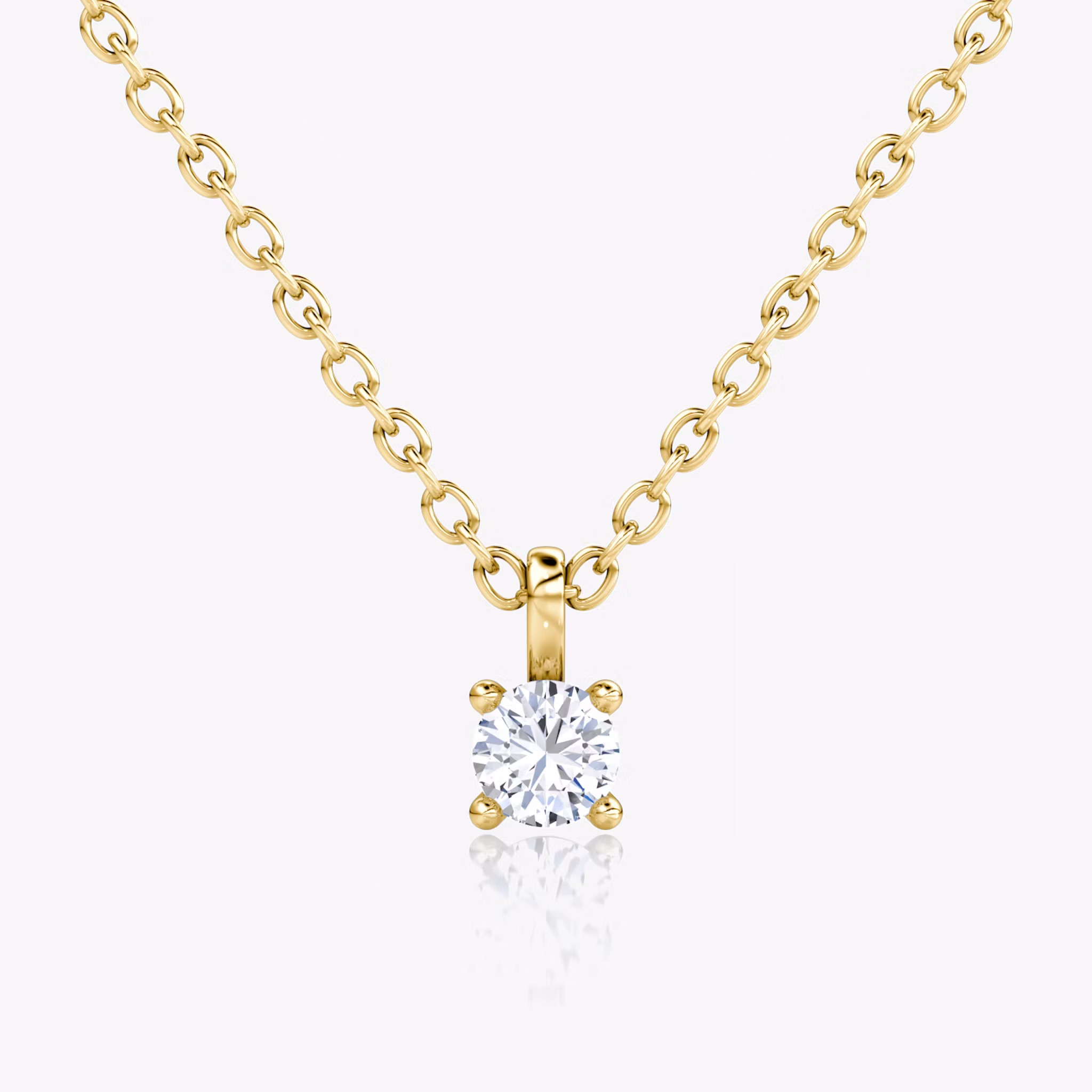 Petite Solitaire Pendant Round Brilliant | Yellow Gold