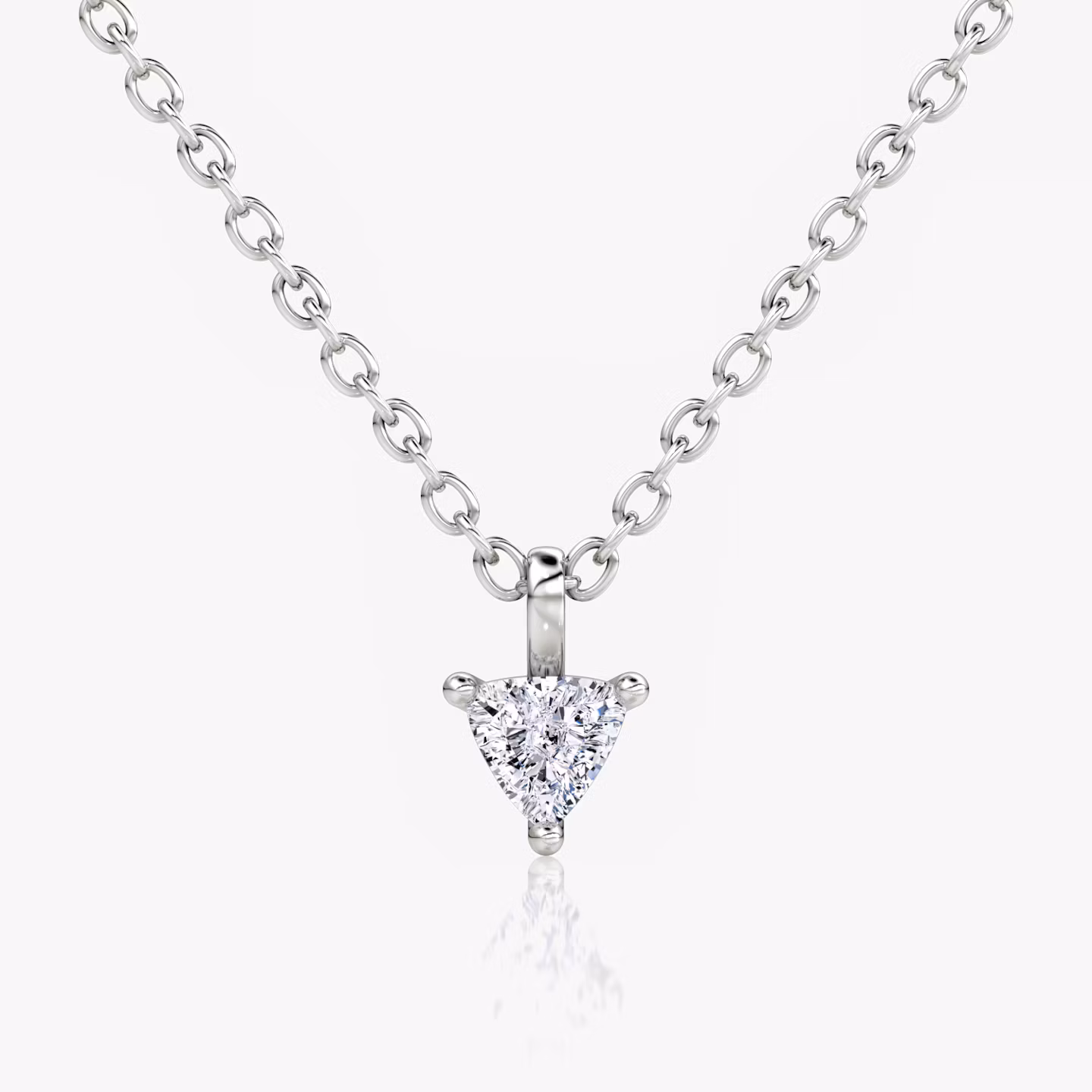 Petite Solitaire Pendant Trillion | Sterling Silver