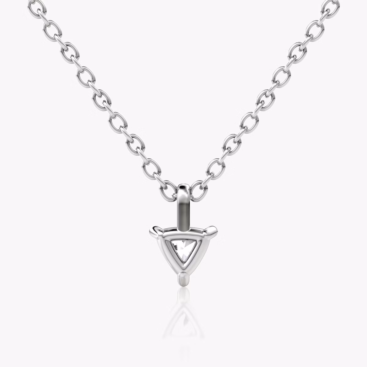 Petite Solitaire Pendant | Trillion | 14k | White Gold | chainLength: 16-18