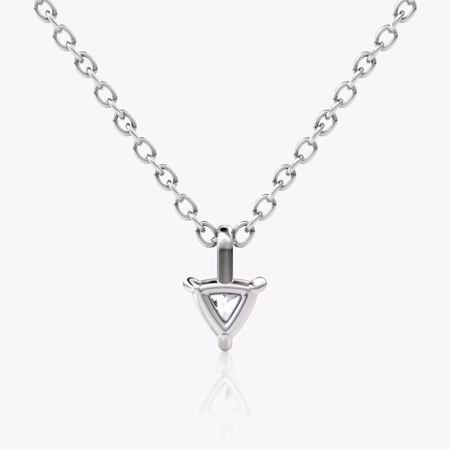 Petite Solitaire Pendant | Trillion | 14k | White Gold | chainLength: 16-18