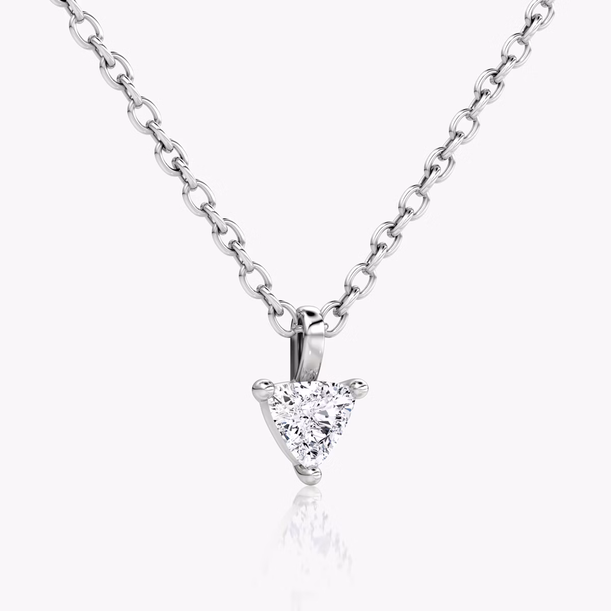 Petite Solitaire Pendant | Trillion | 14k | White Gold | chainLength: 16-18