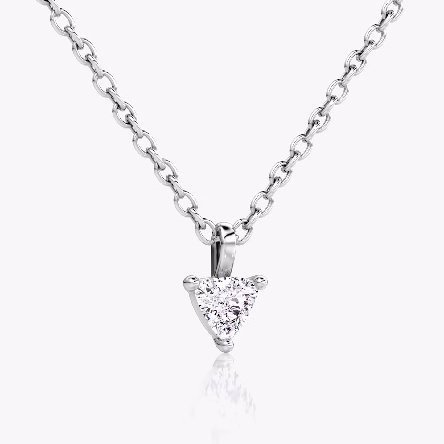 Petite Solitaire Pendant | Trillion | 14k | White Gold | chainLength: 16-18