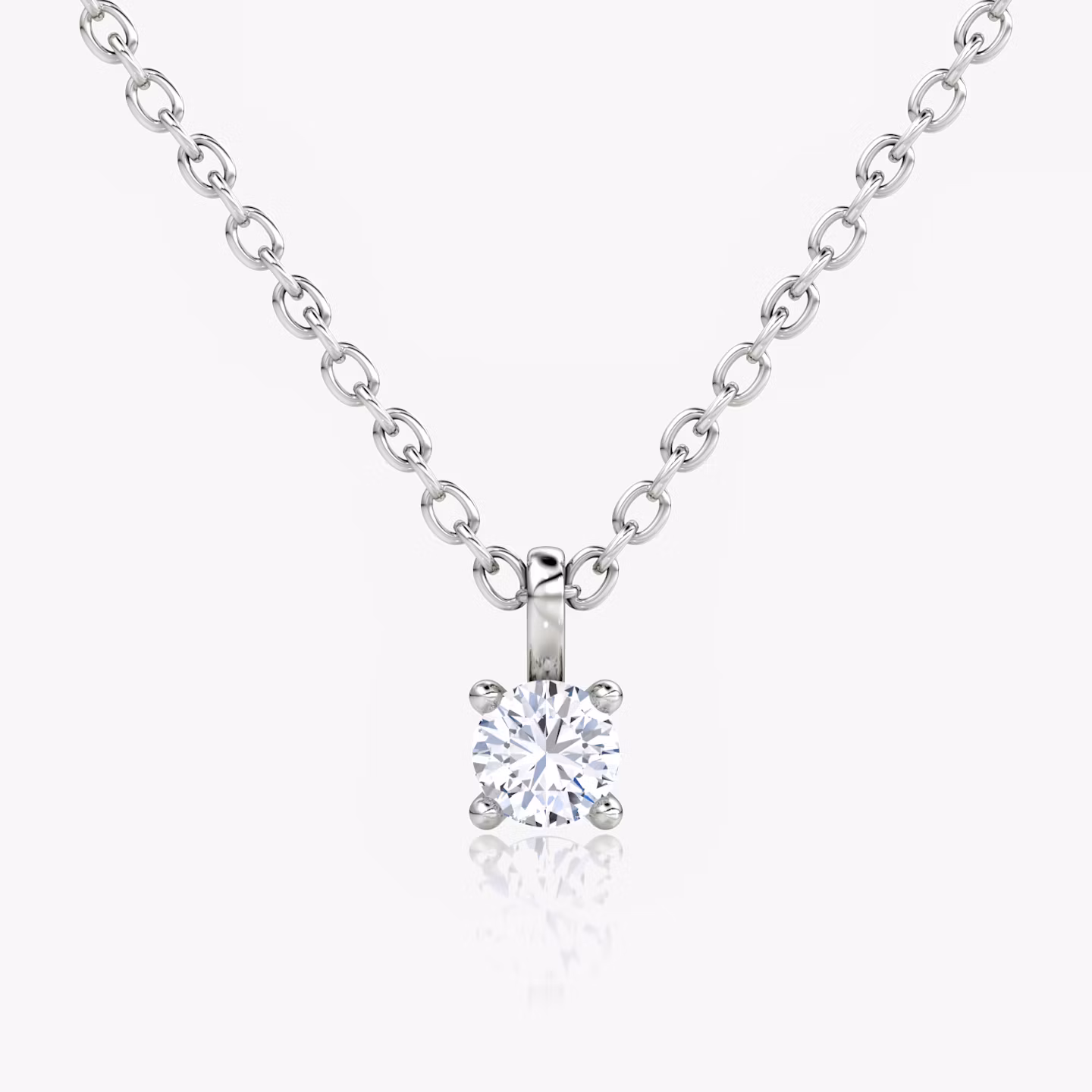 Petite Solitaire Pendant Round Brilliant | White Gold