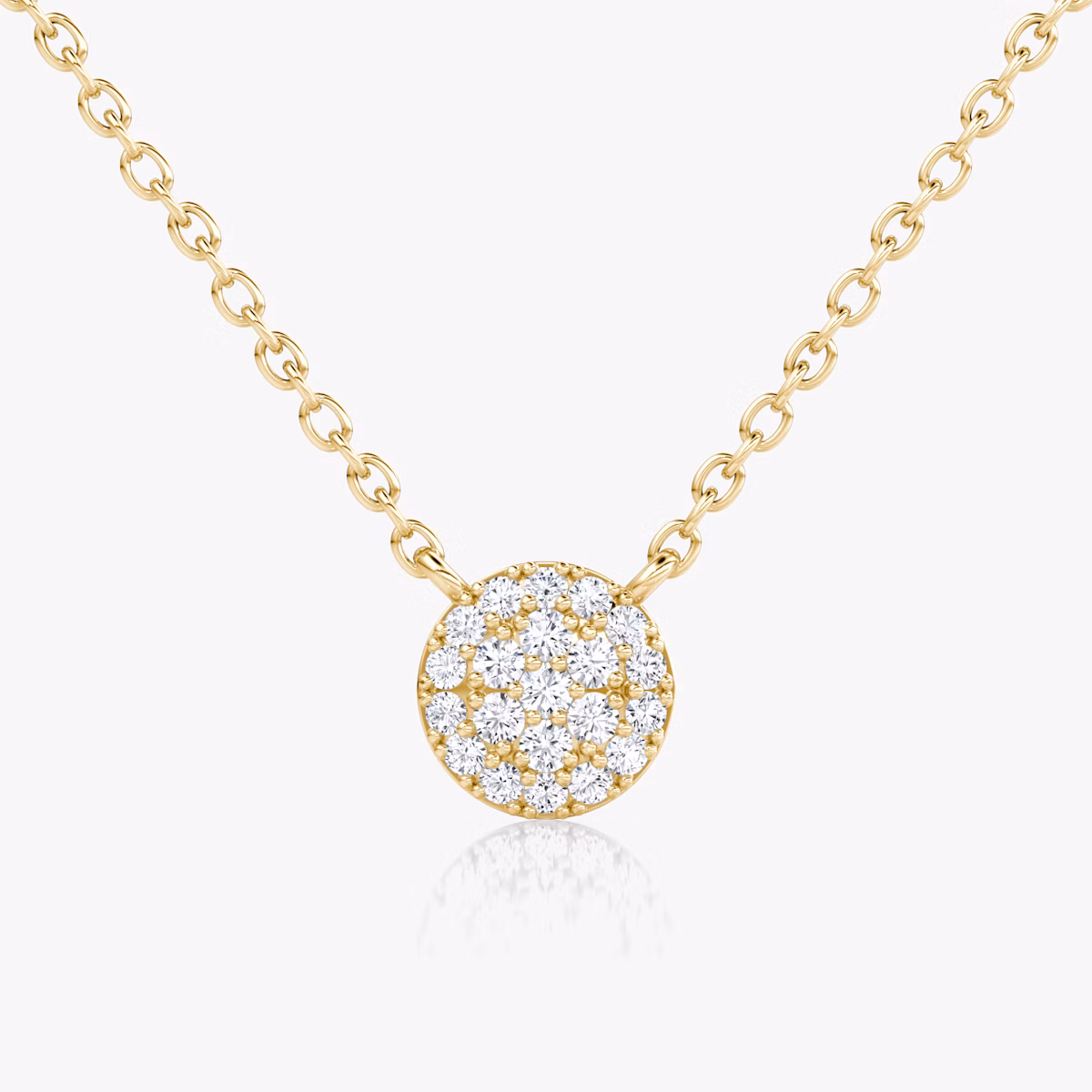 Pavé Necklace | 14k | Yellow Gold | paveCluster: pave-round | chainLength: 16-18