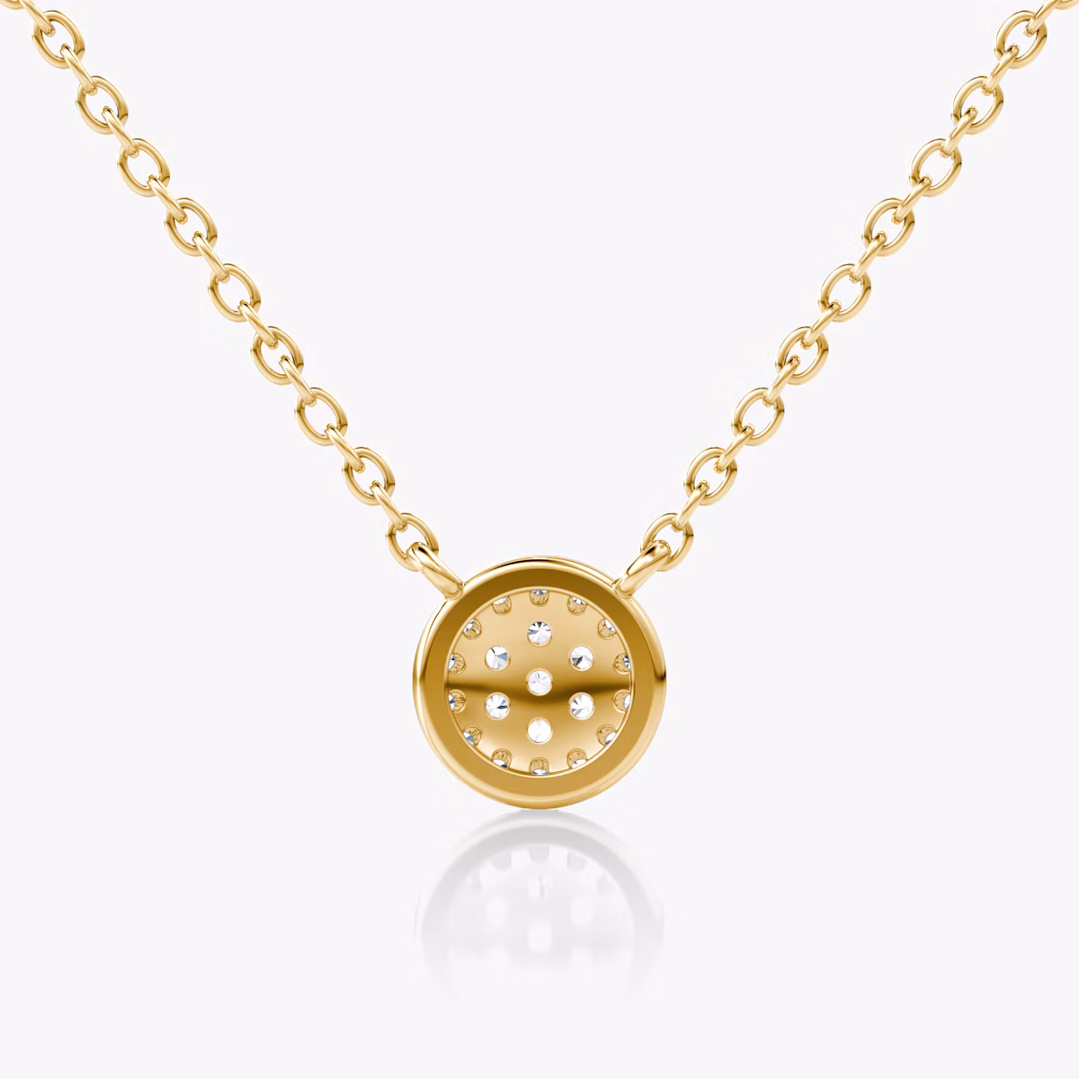 Pavé Necklace | 14k | Yellow Gold | paveCluster: pave-round | chainLength: 16-18