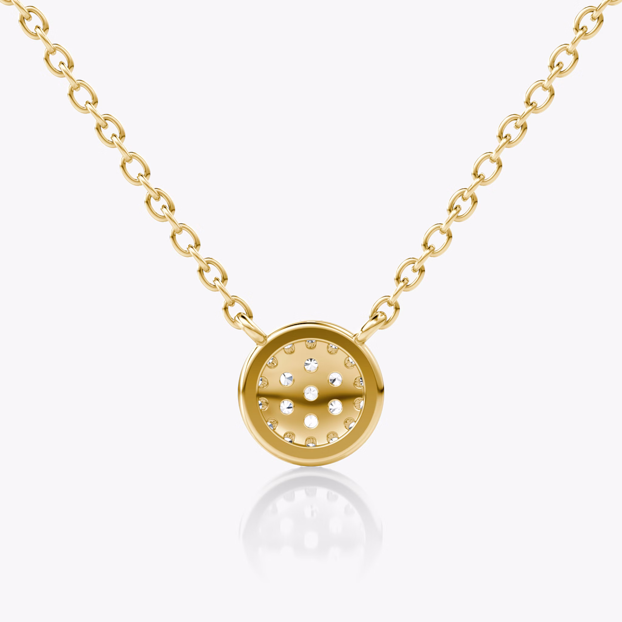 Pavé Necklace | 14k | Yellow Gold | paveCluster: pave-round | chainLength: 16-18