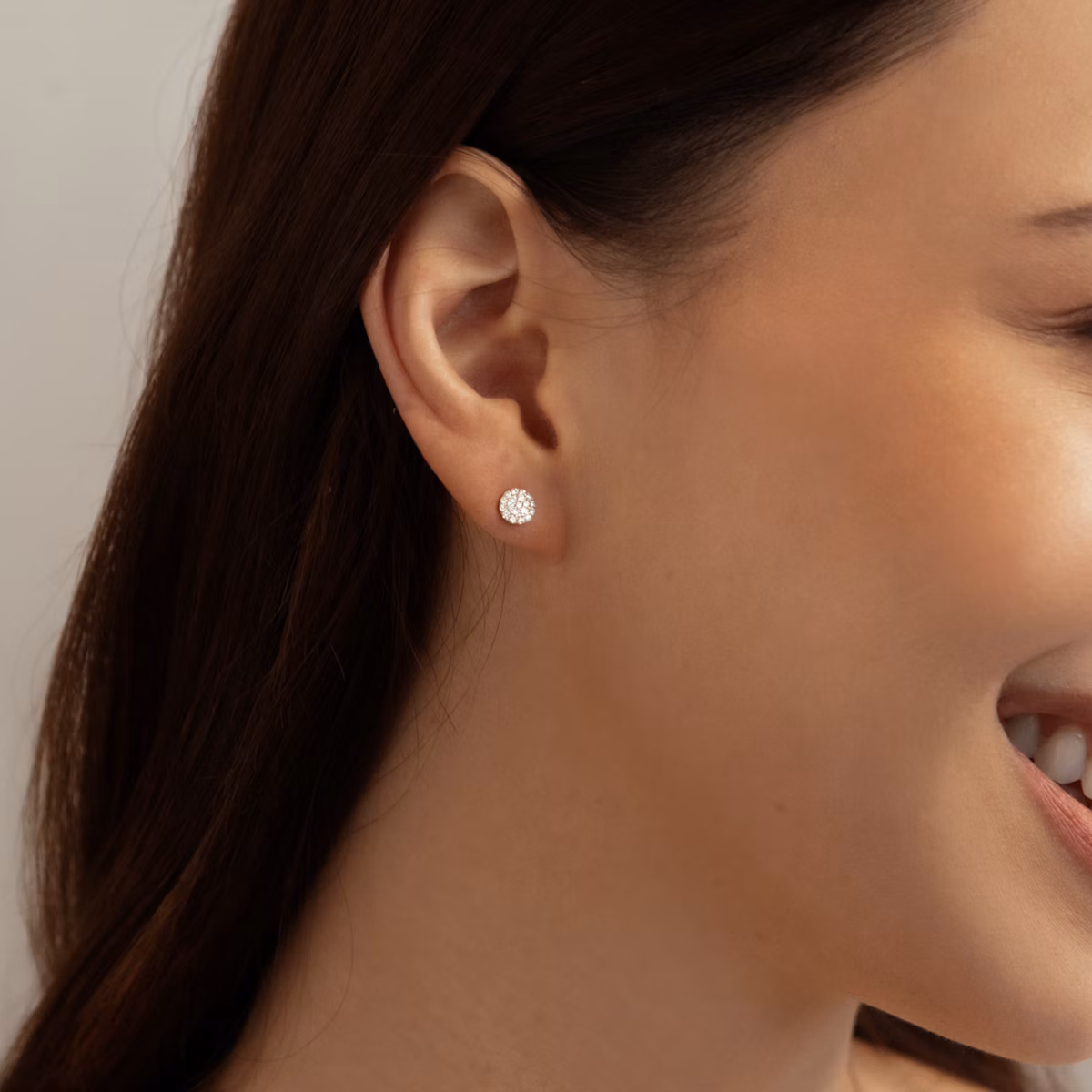Pavé Ohrstecker | 14k | Gelbgold | paveCluster: pave-round