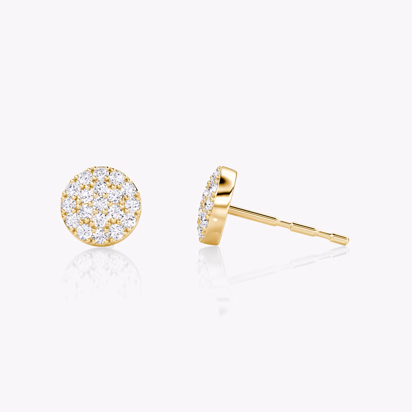 Pavé Studs | 14k | Yellow Gold | paveCluster: pave-round