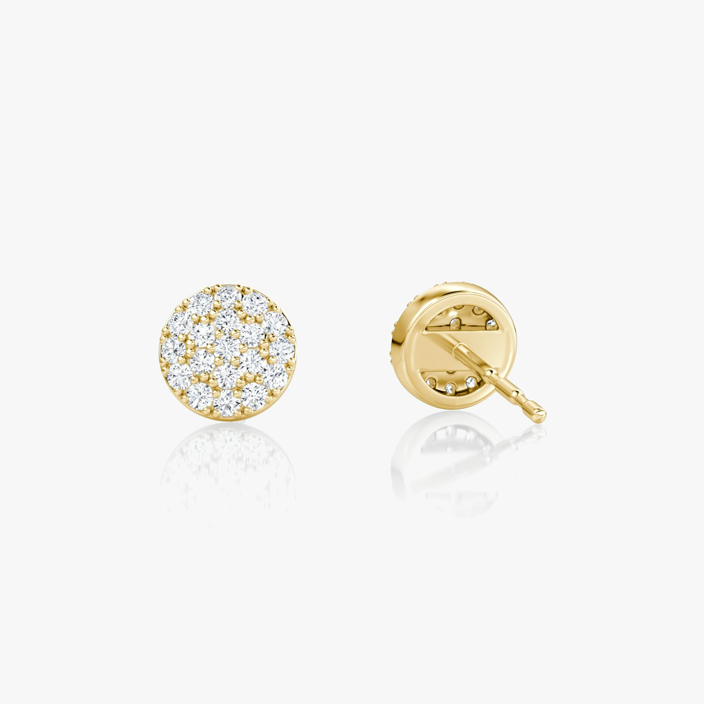 Pavé Studs | 14k | Yellow Gold | paveCluster: pave-round