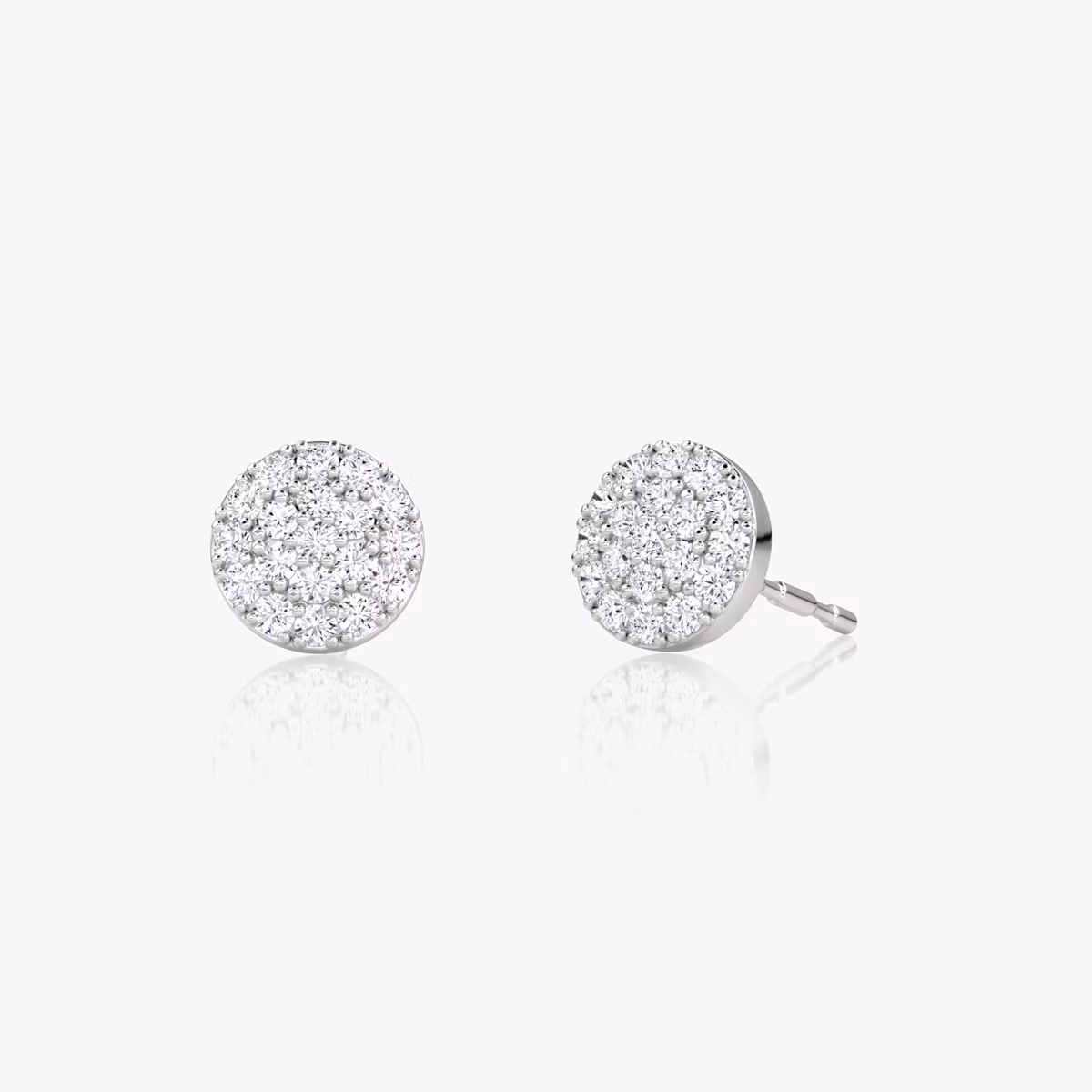 Pavé Ohrstecker | 14k | Weißgold | paveCluster: pave-round
