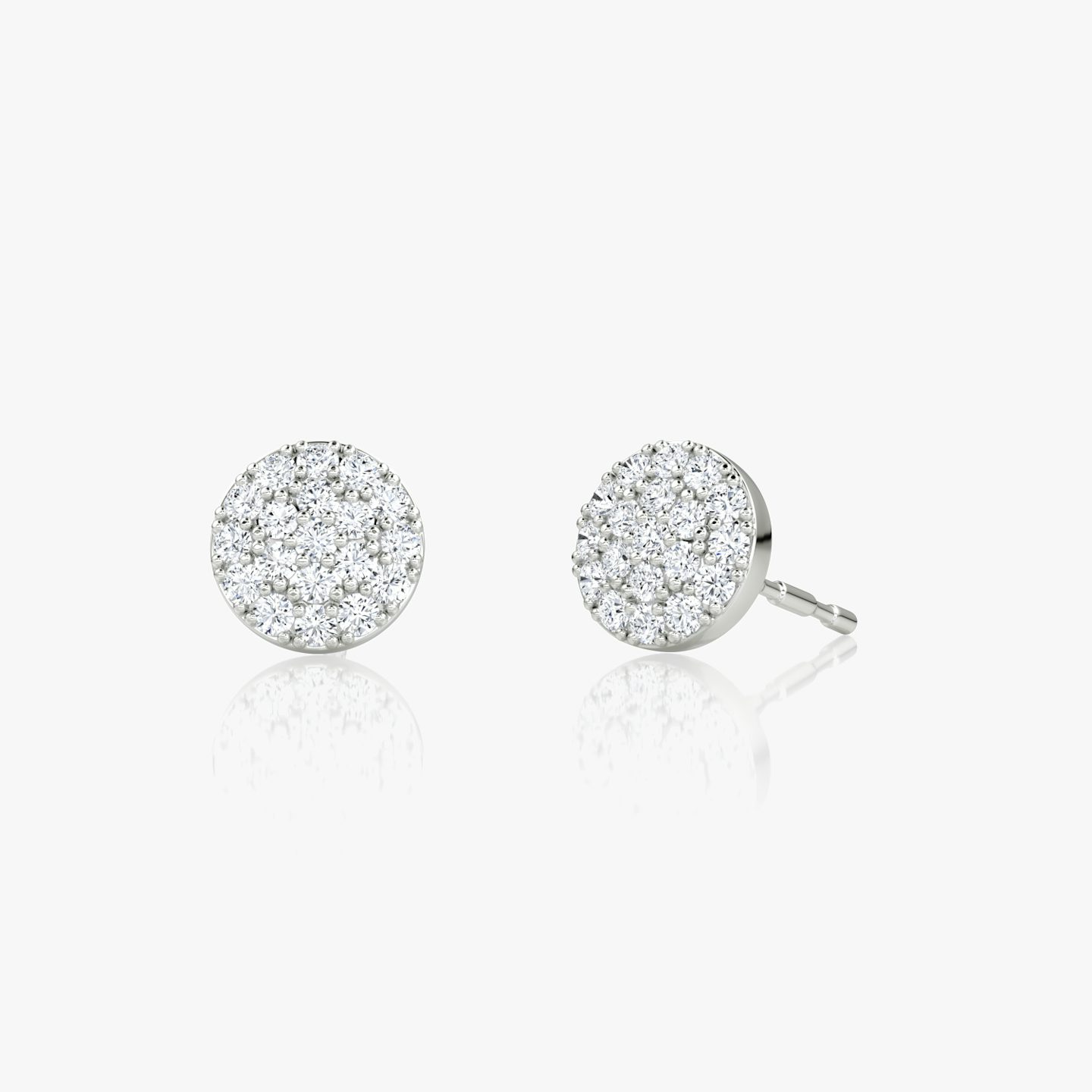 Pavé Studs | 14k | White Gold | paveCluster: pave-round