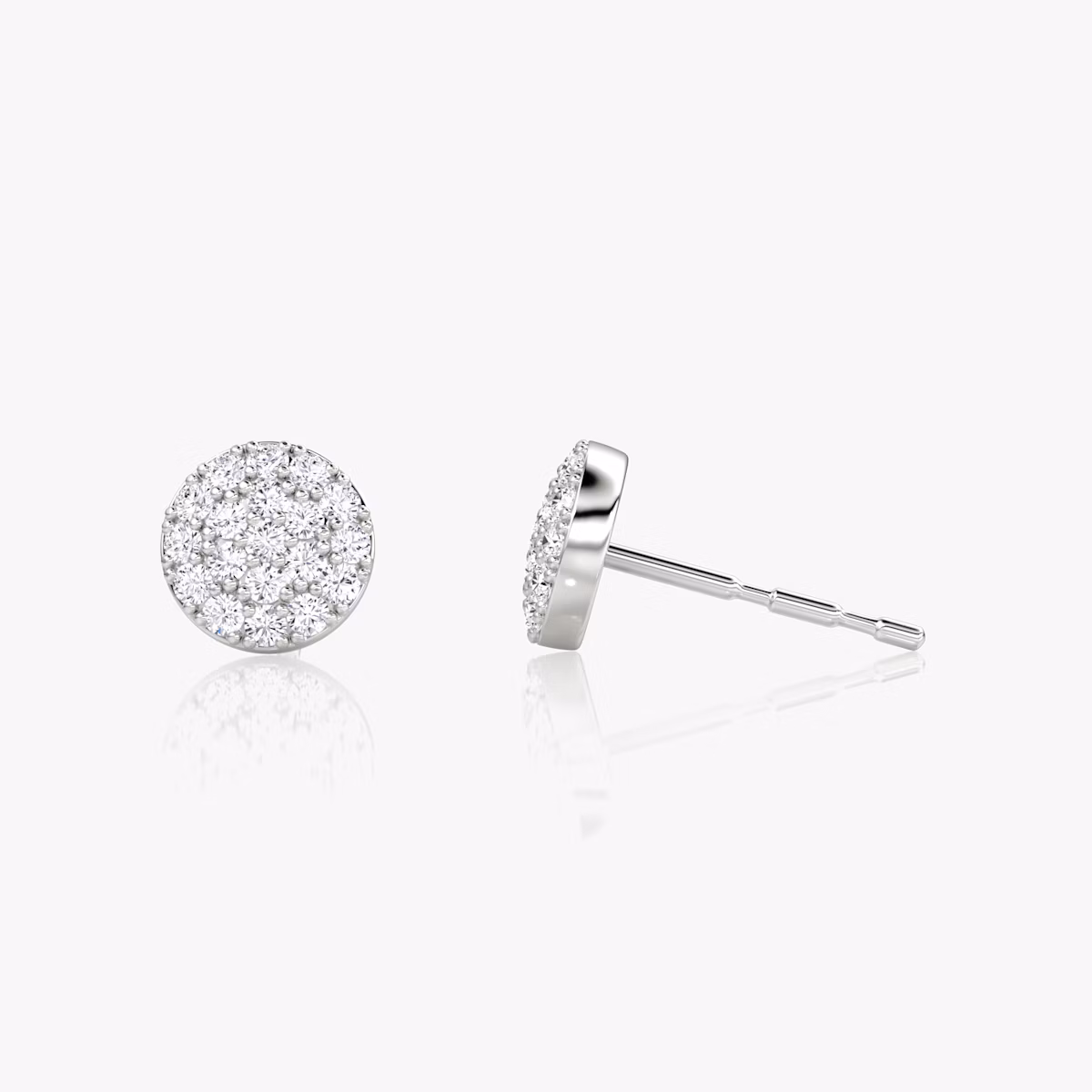 Pavé Ohrstecker | 14k | Weißgold | paveCluster: pave-round