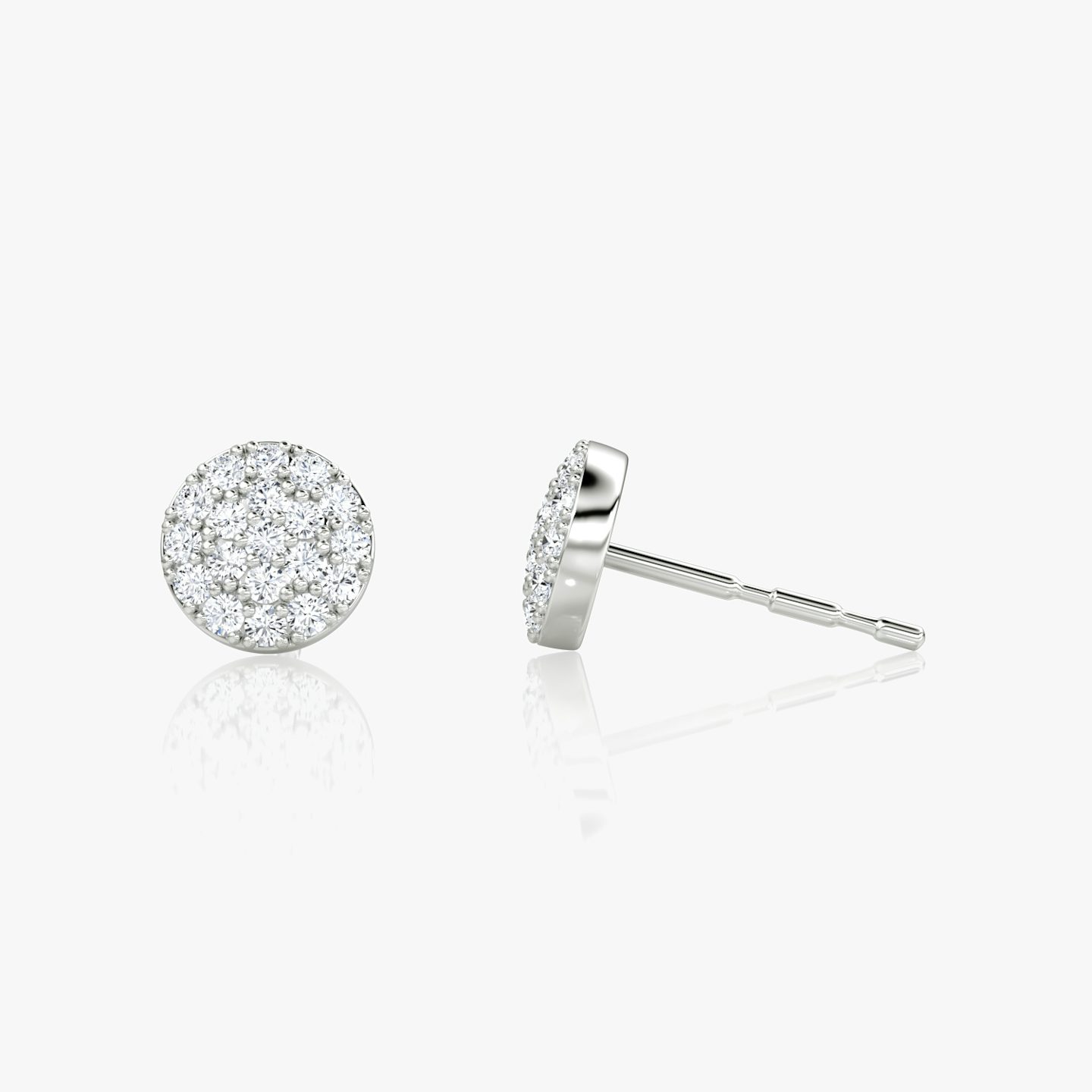 Pavé Studs | 14k | White Gold | paveCluster: pave-round