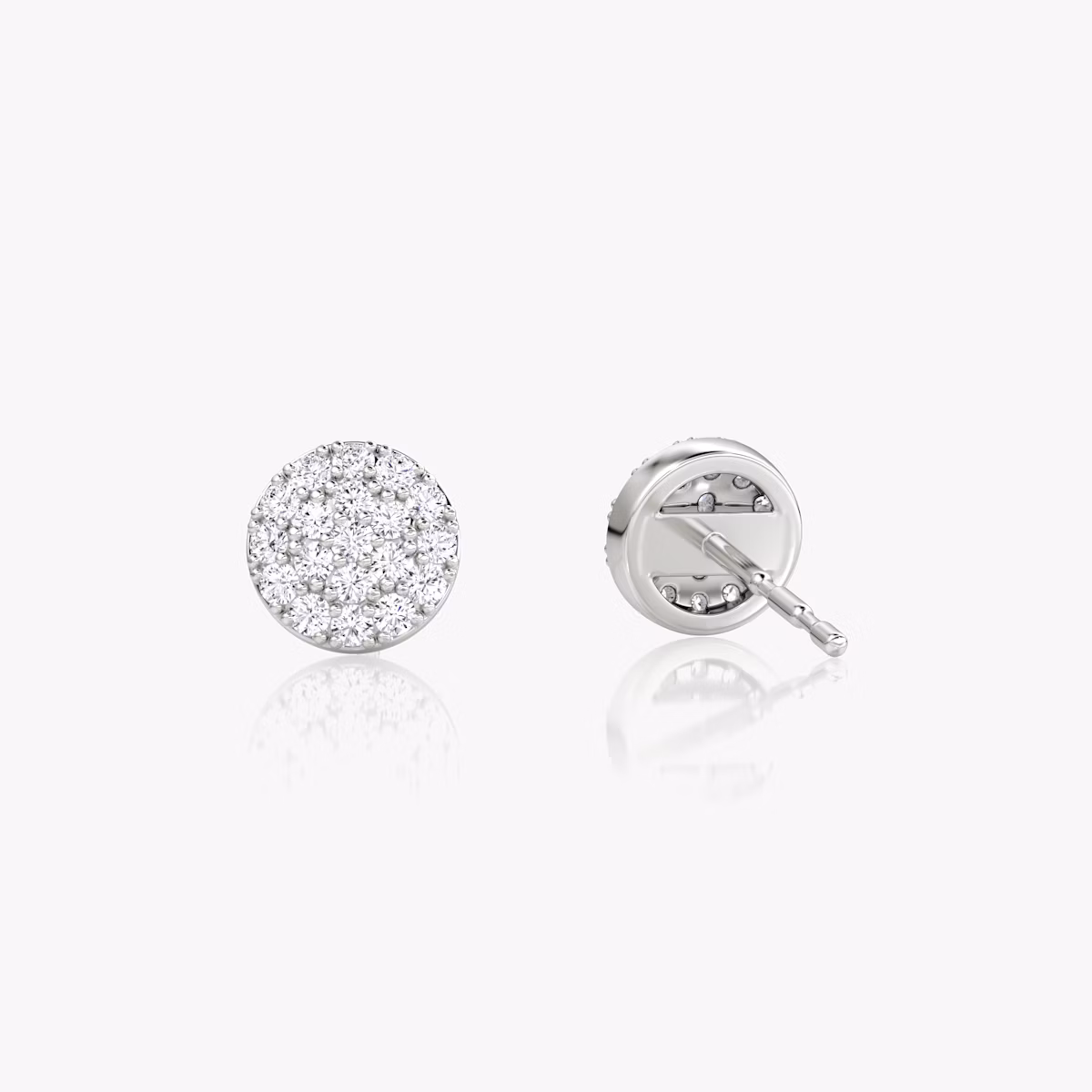 Pavé Ohrstecker | 14k | Weißgold | paveCluster: pave-round
