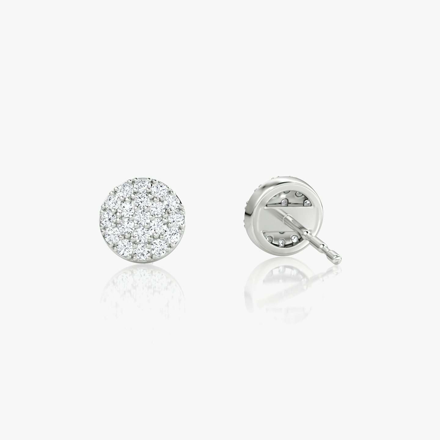 Pavé Studs | 14k | White Gold | paveCluster: pave-round