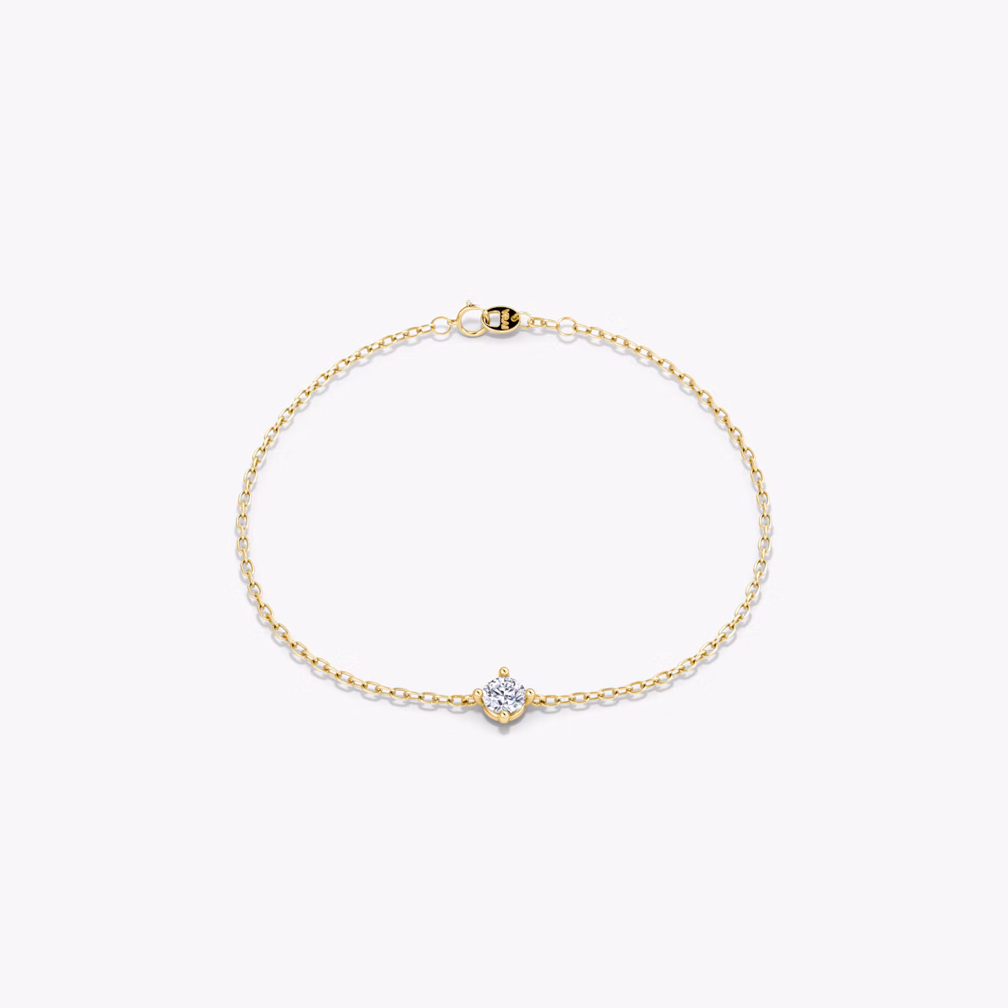 Petite Solitaire Bracelet Round Brilliant | Yellow Gold