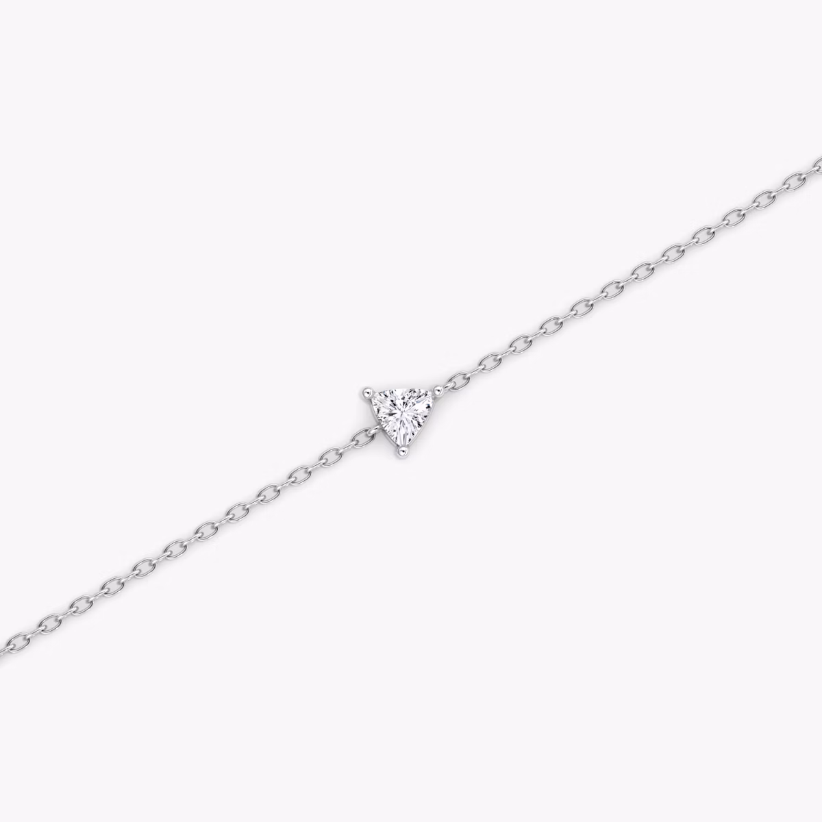 Petite Solitaire Bracelet | Trillion | 14k | White Gold | chainLength: 6.5-7