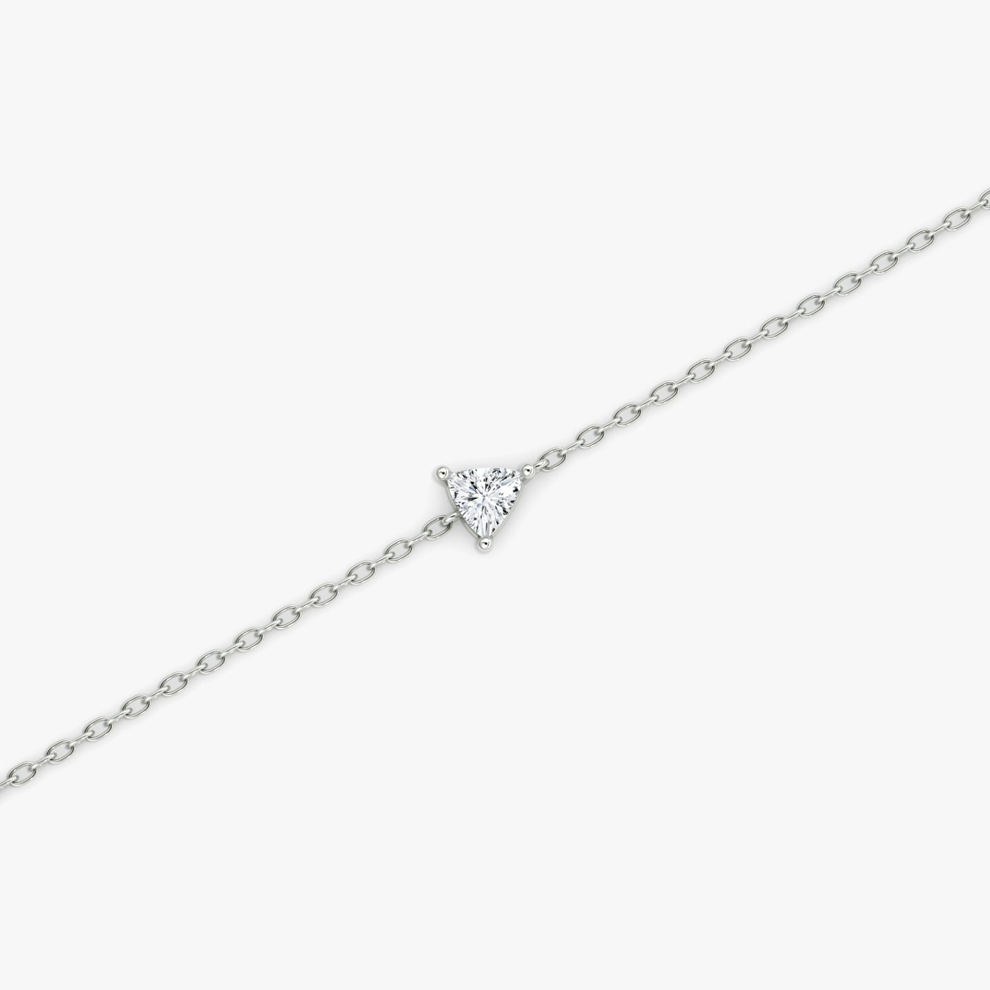 Petite Solitaire Bracelet | Trillion | Sterling Silver | chainLength: 6.5-7