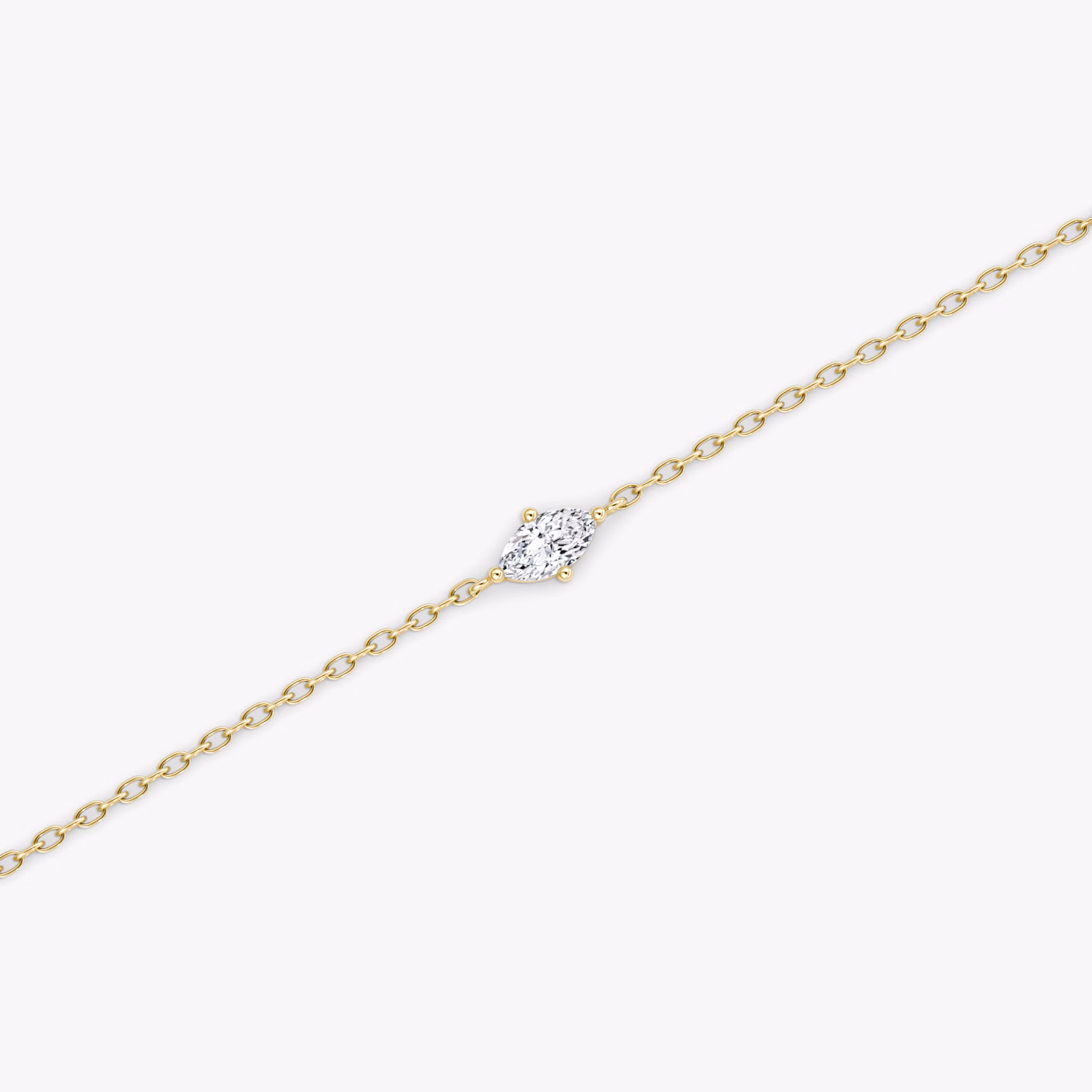 Pulsera Petite Solitaire | Marquise | 14k | Oro amarillo | chainLength: 6.5-7