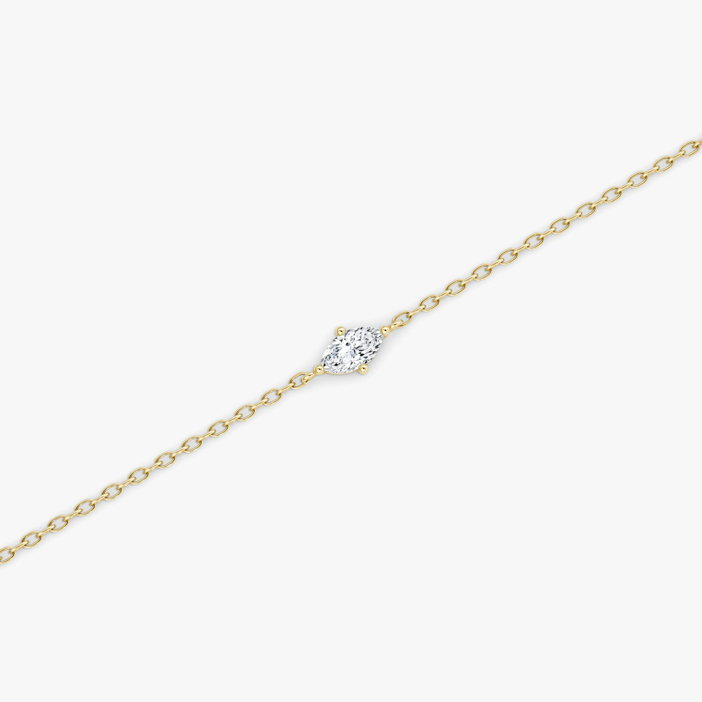 Petite Solitaire Bracelet | Marquise | 14k | Yellow Gold | chainLength: 6.5-7
