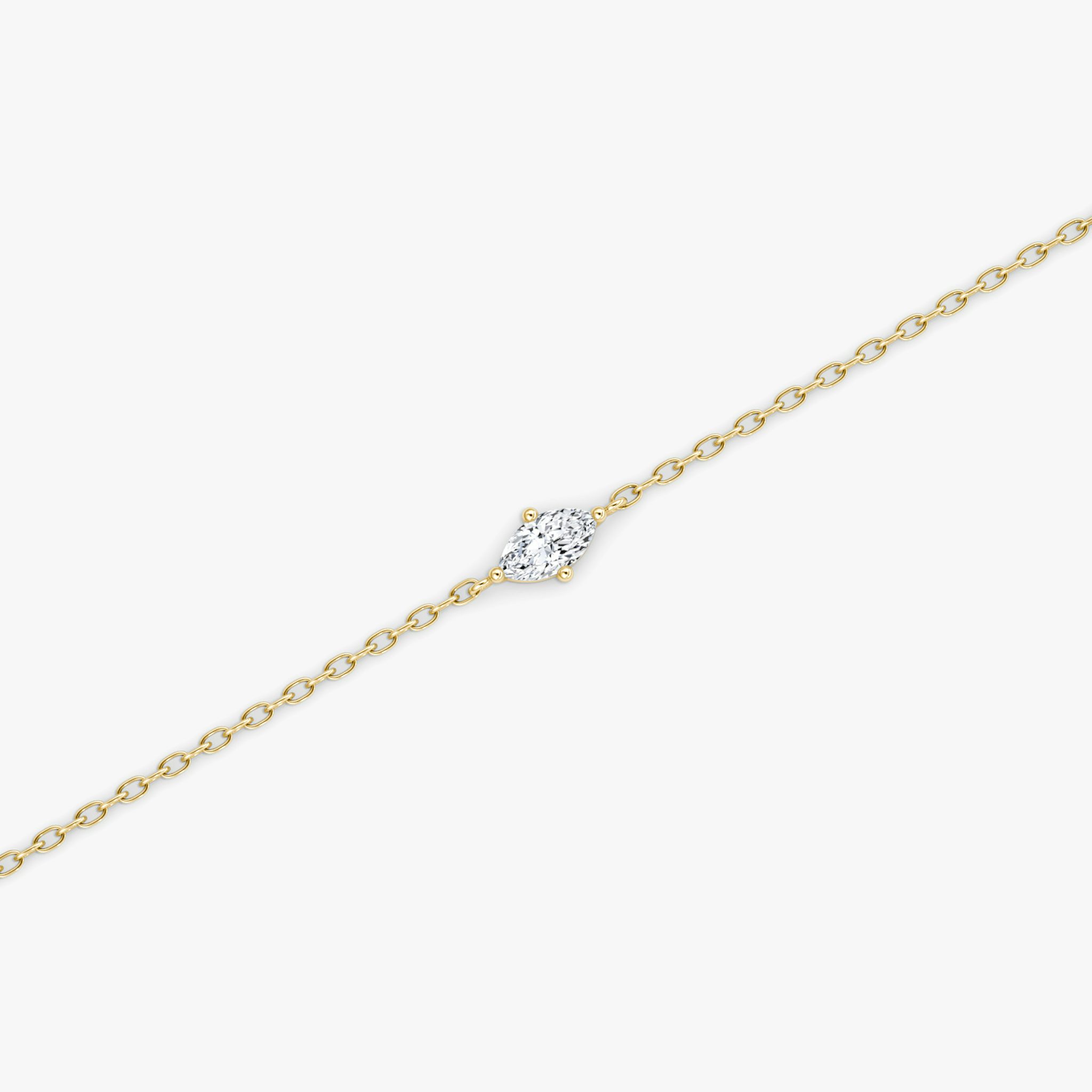 Pulsera Petite Solitaire | Marquise | 14k | Oro amarillo | chainLength: 6.5-7