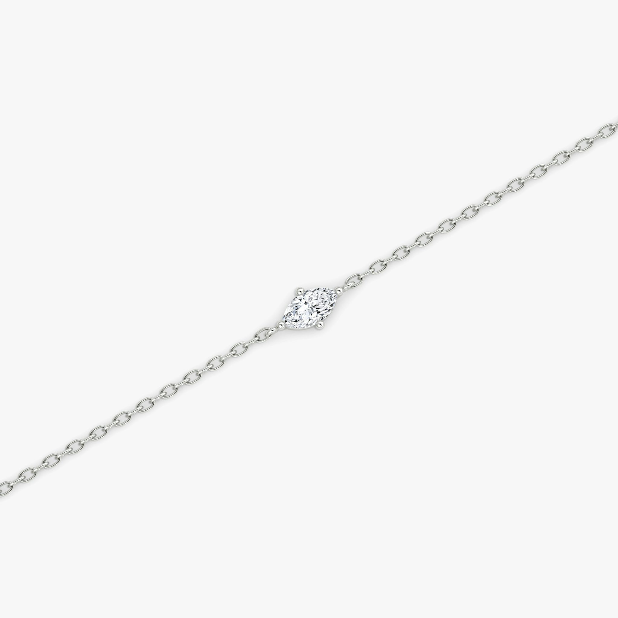 Pulsera Petite Solitaire | Marquise | Plata esterlina | chainLength: 6.5-7