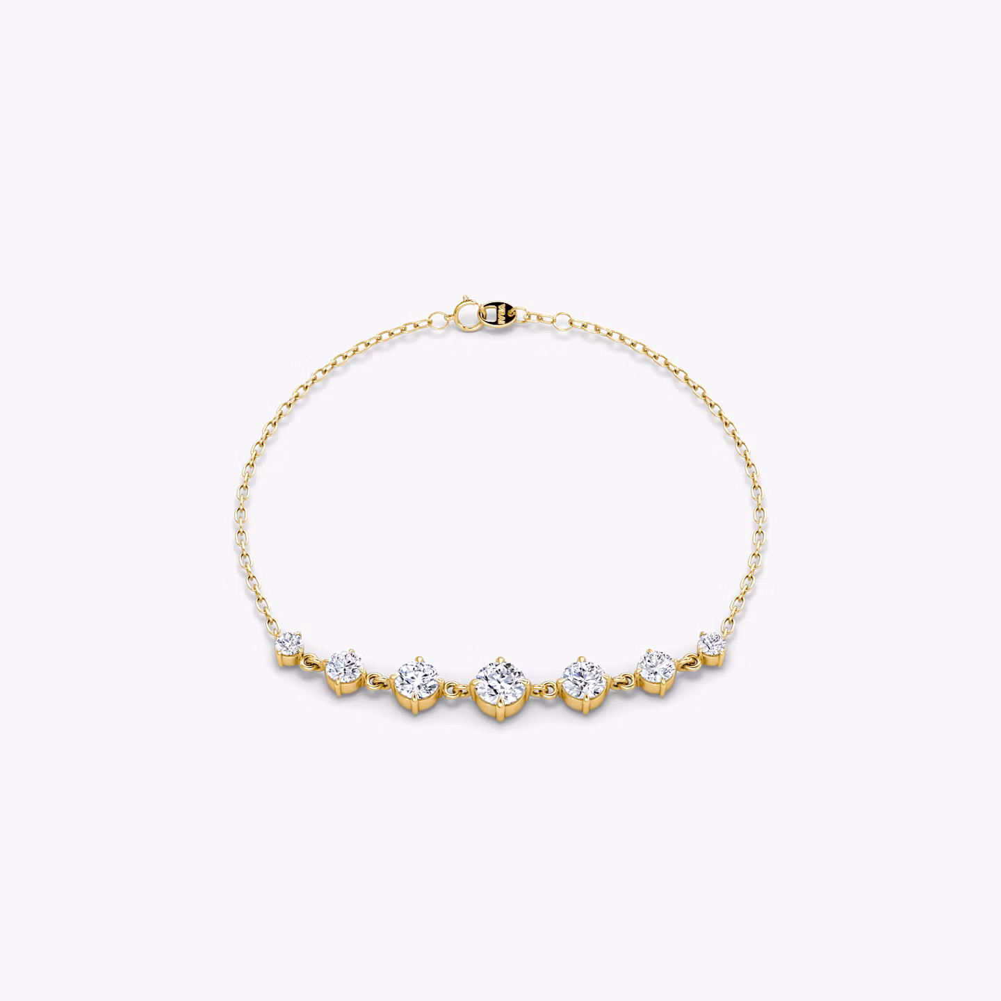 Linked Tennis Bracelet Round Brilliant | Yellow Gold
