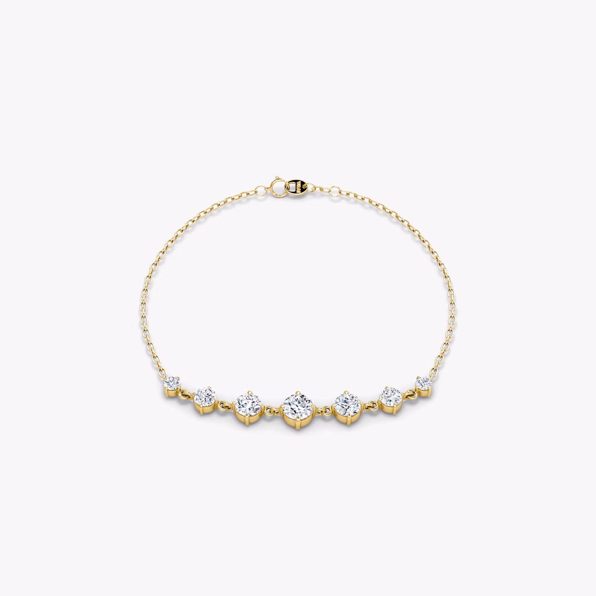 Linked Tennis Bracelet Round Brilliant | Yellow Gold