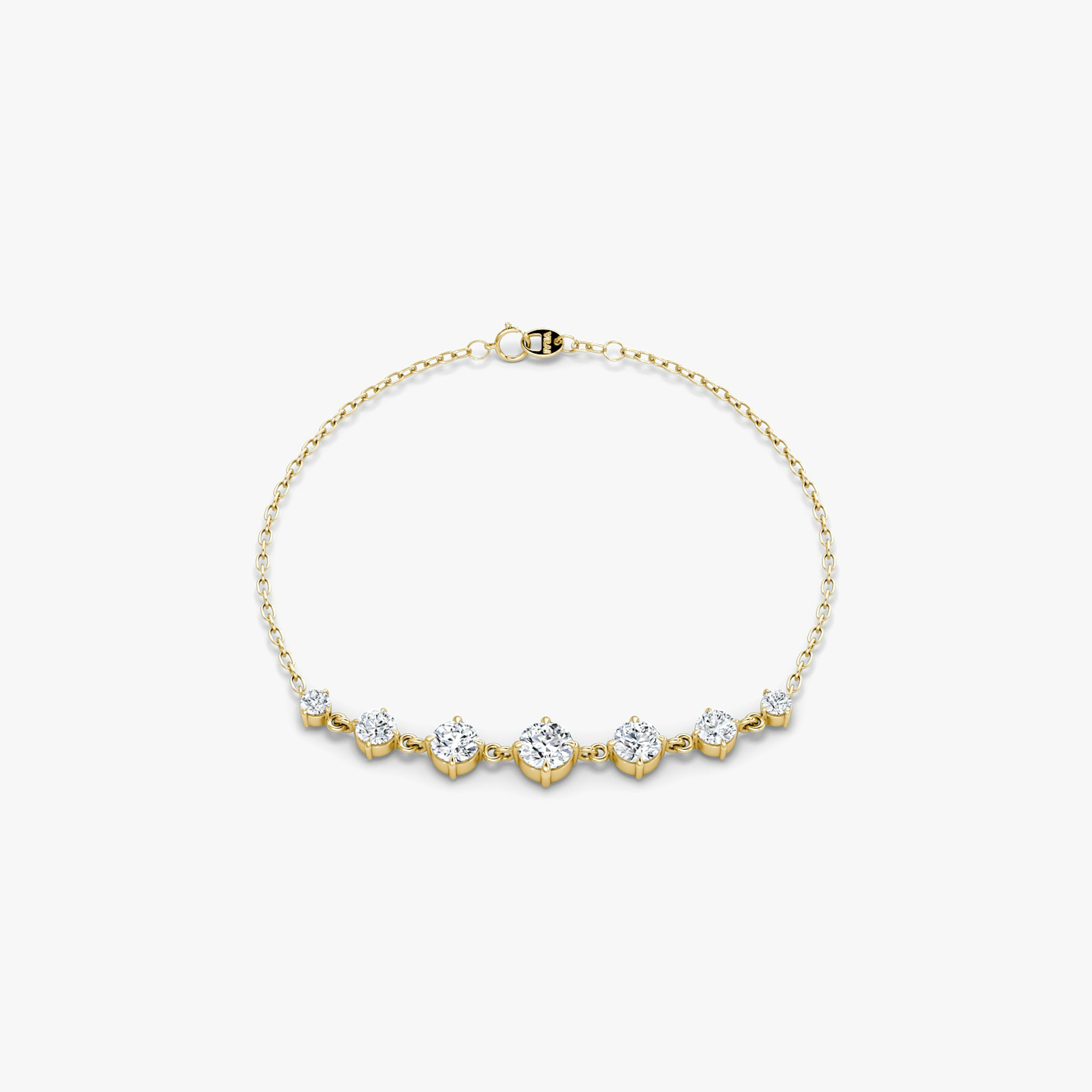 Linked Tennis Bracelet | Round Brilliant | 14k | Yellow Gold | diamondSize: original | chainLength: 6.5-7