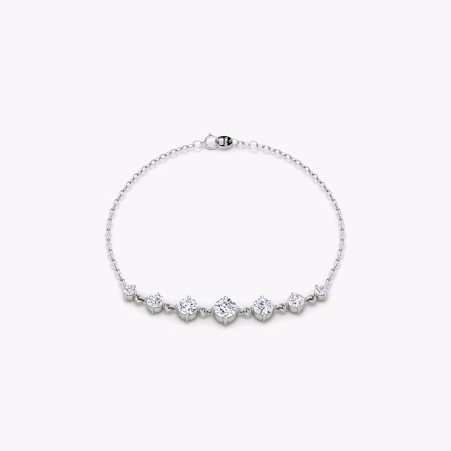 Linked Tennis Bracelet Round Brilliant | White Gold