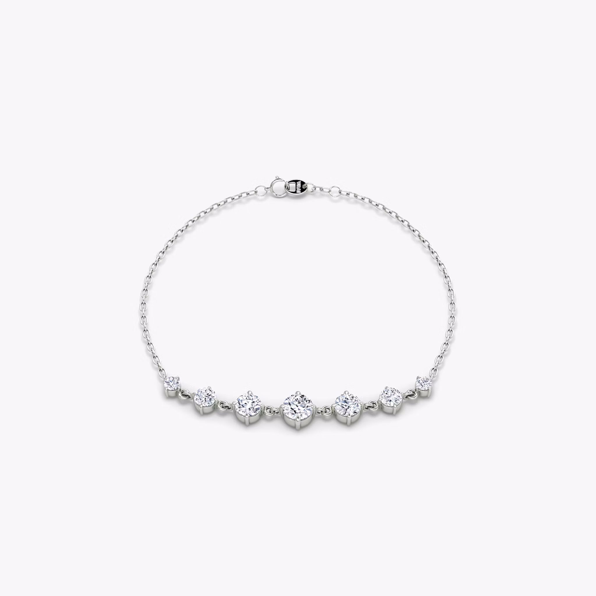 Linked Tennis Bracelet Round Brilliant | White Gold