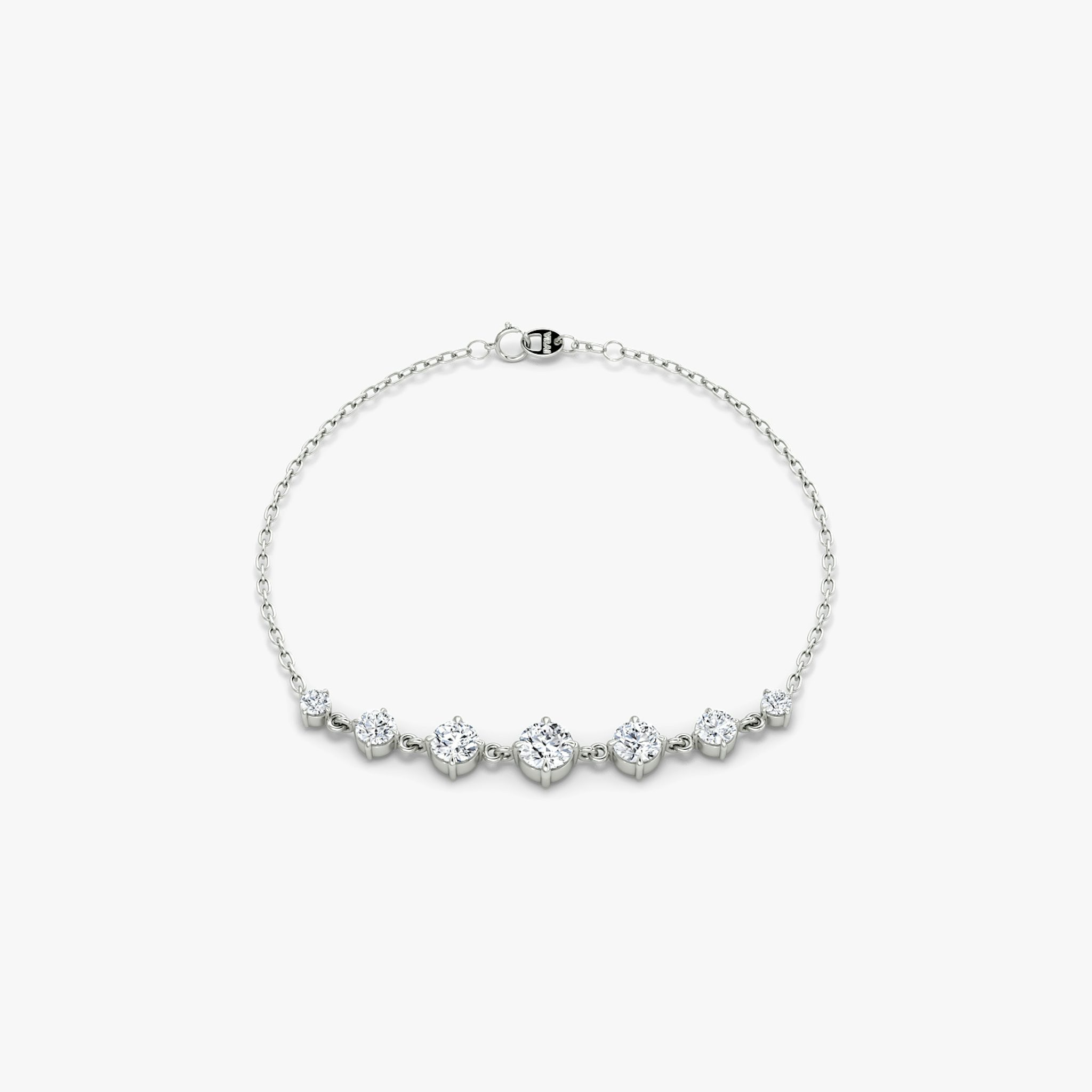 Linked Tennis Bracelet | Round Brilliant | 14k | White Gold | diamondSize: original | chainLength: 6.5-7