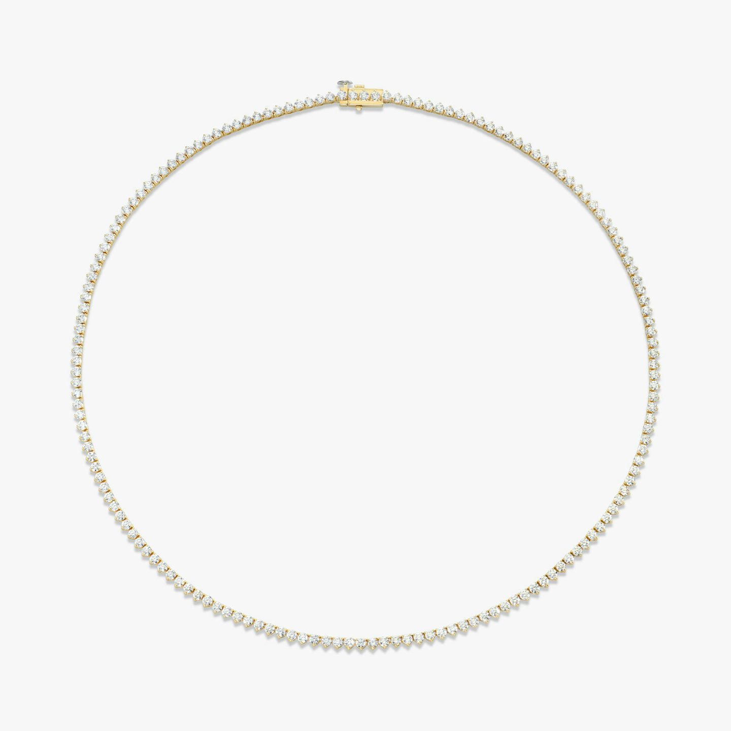Tennis Necklace | Round Brilliant | 14k | Yellow Gold | diamondSize: petite | chainLength: 16