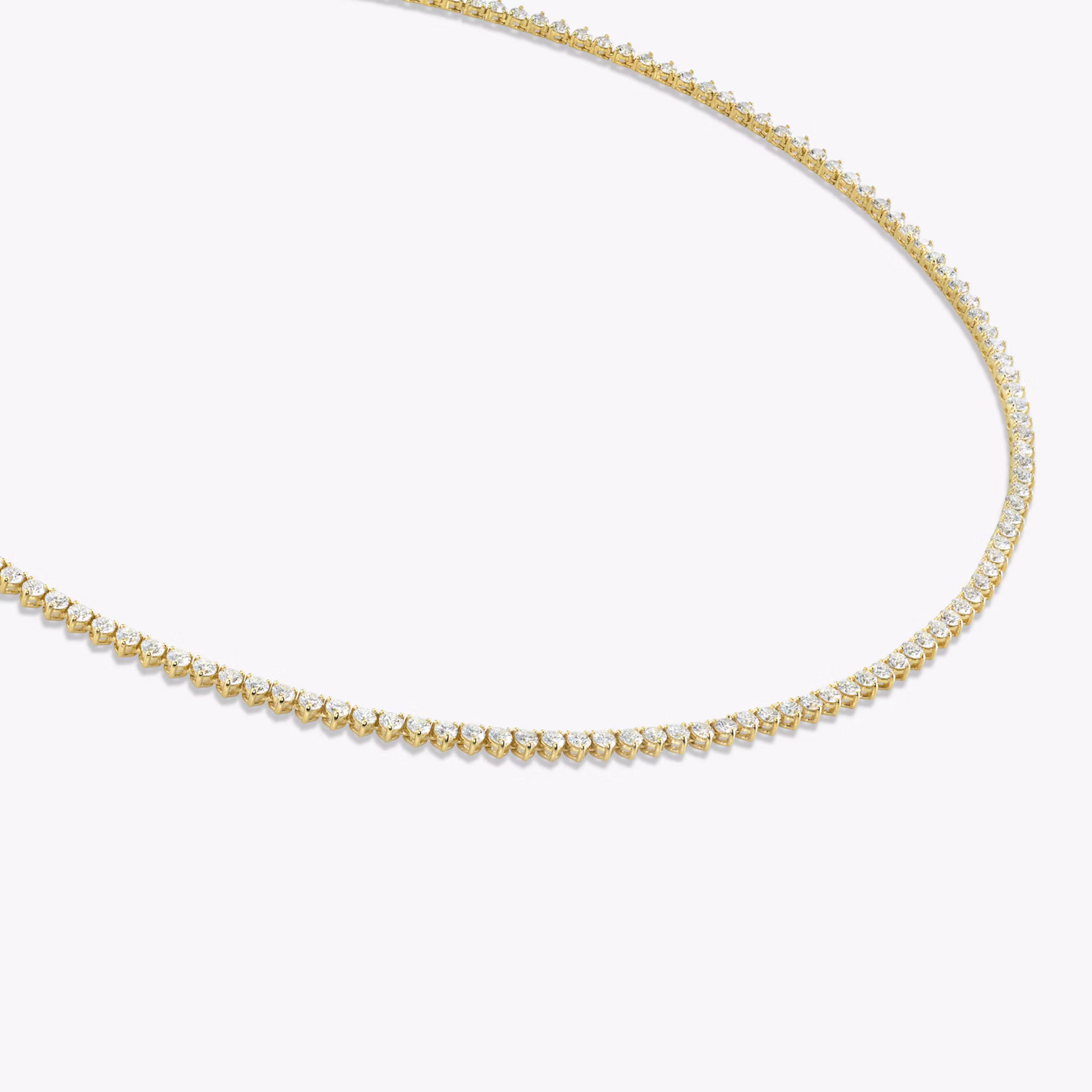 Tennis Necklace Round Brilliant | Yellow Gold