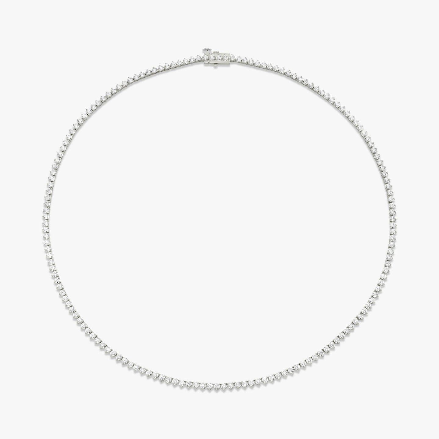 Tennis Halskette | Rund | 14k | Weißgold | diamondSize: petite | chainLength: 16