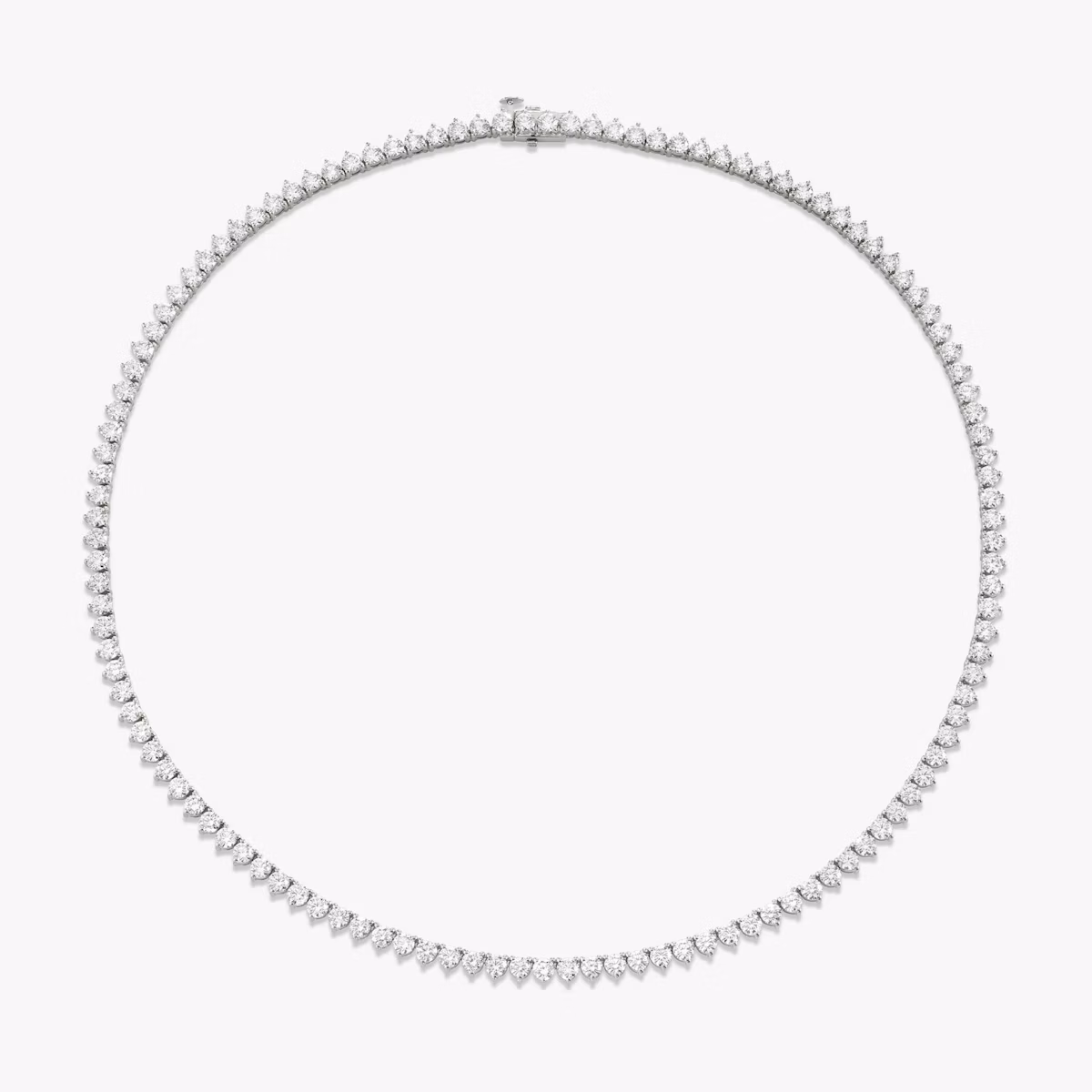 Tennis Necklace | Round Brilliant | 14k | White Gold | diamondSize: medium | chainLength: 15