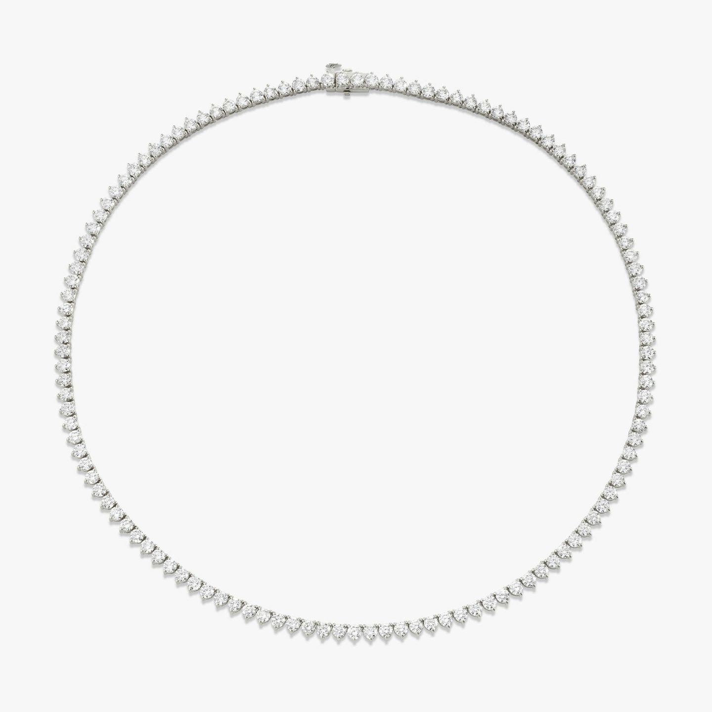Tennis Necklace | Round Brilliant | 14k | White Gold | diamondSize: medium | chainLength: 15