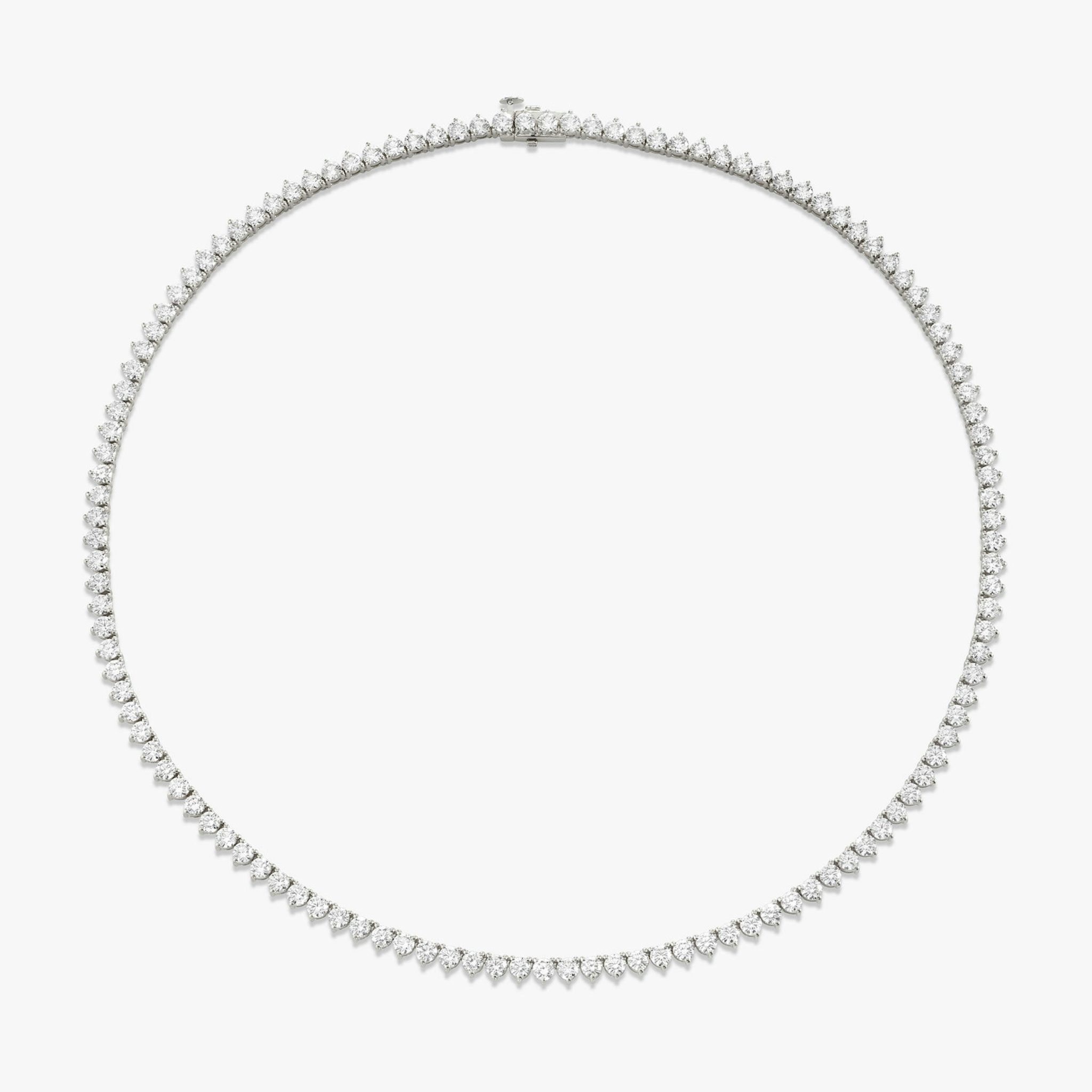 Tennis Necklace | Round Brilliant | 14k | White Gold | diamondSize: medium | chainLength: 18