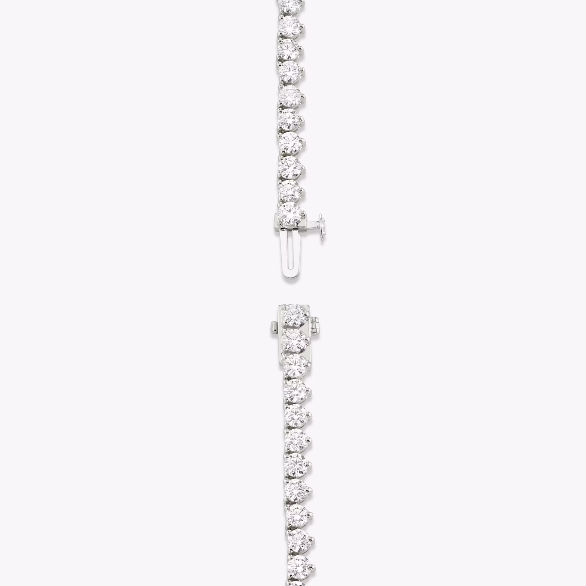 Tennis Necklace | Round Brilliant | 14k | White Gold | diamondSize: medium | chainLength: 18