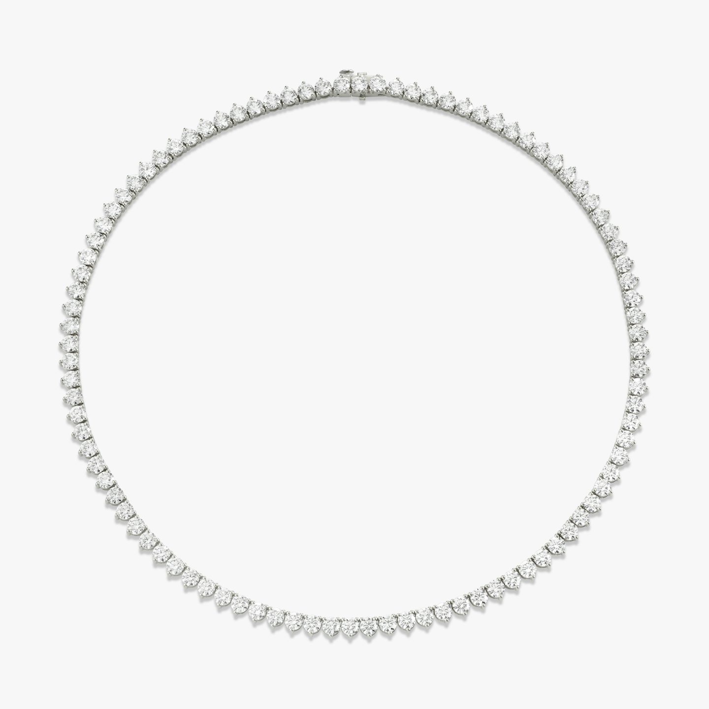 Tennis Necklace | Round Brilliant | 14k | White Gold | diamondSize: large | chainLength: 16