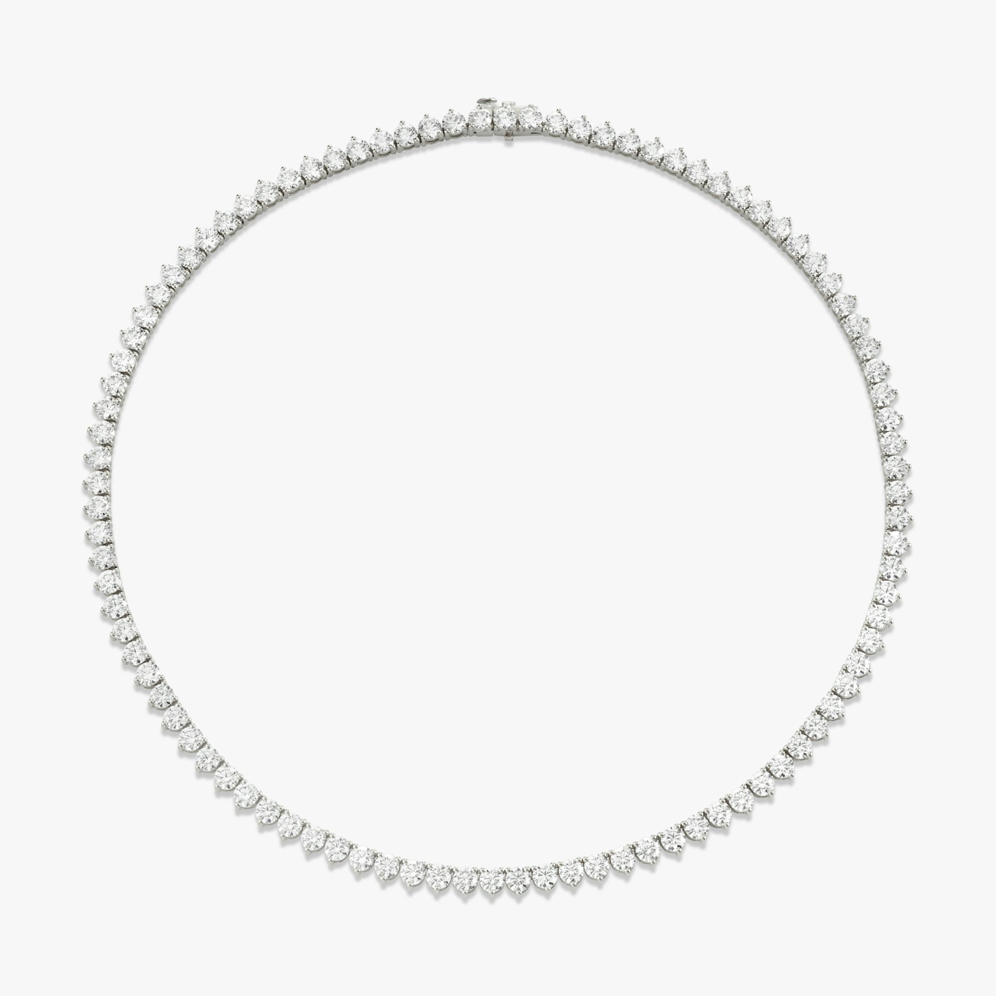 Tennis Necklace | Round Brilliant | 14k | White Gold | diamondSize: large | chainLength: 16