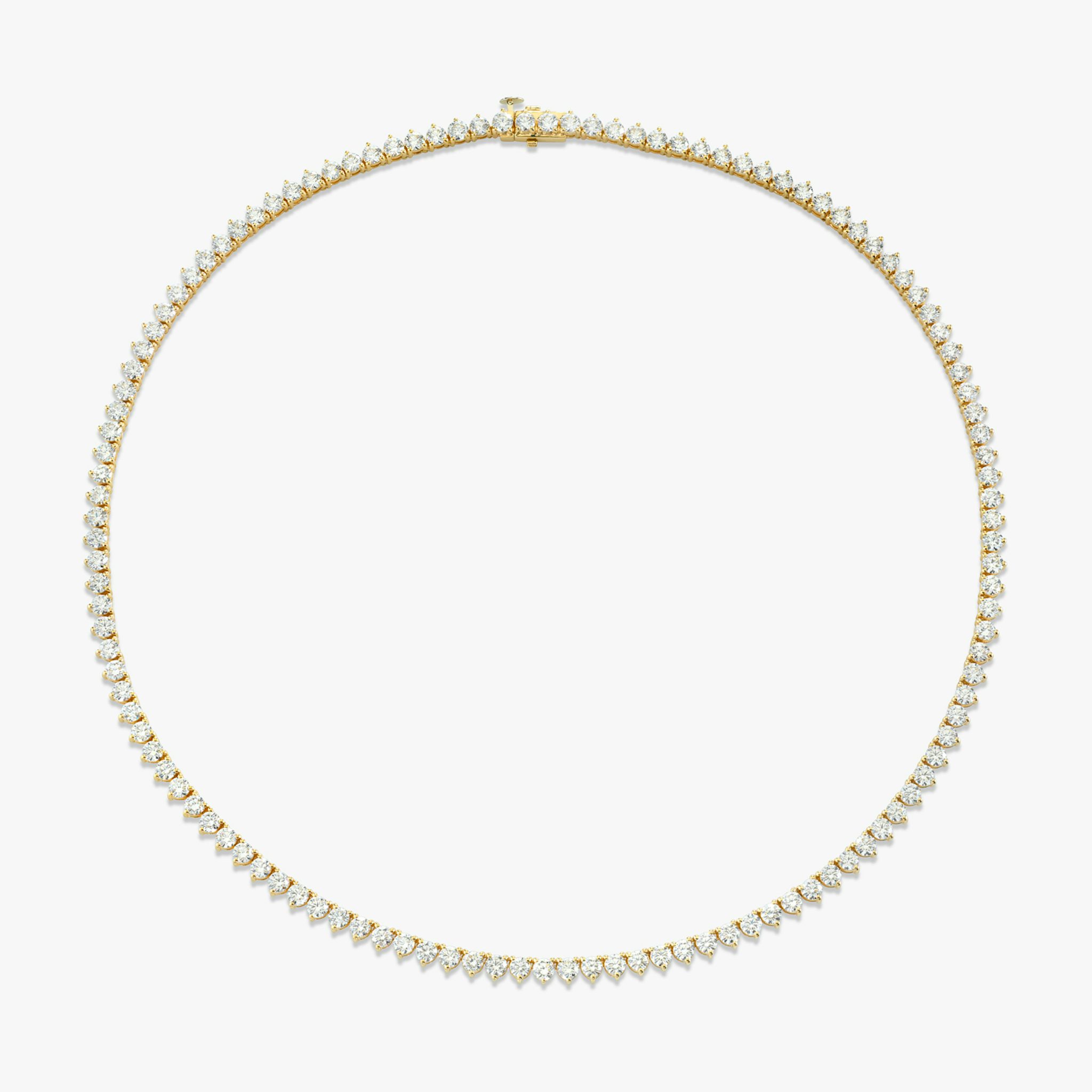 Tennis Necklace | Round Brilliant | 14k | Yellow Gold | diamondSize: medium | chainLength: 15