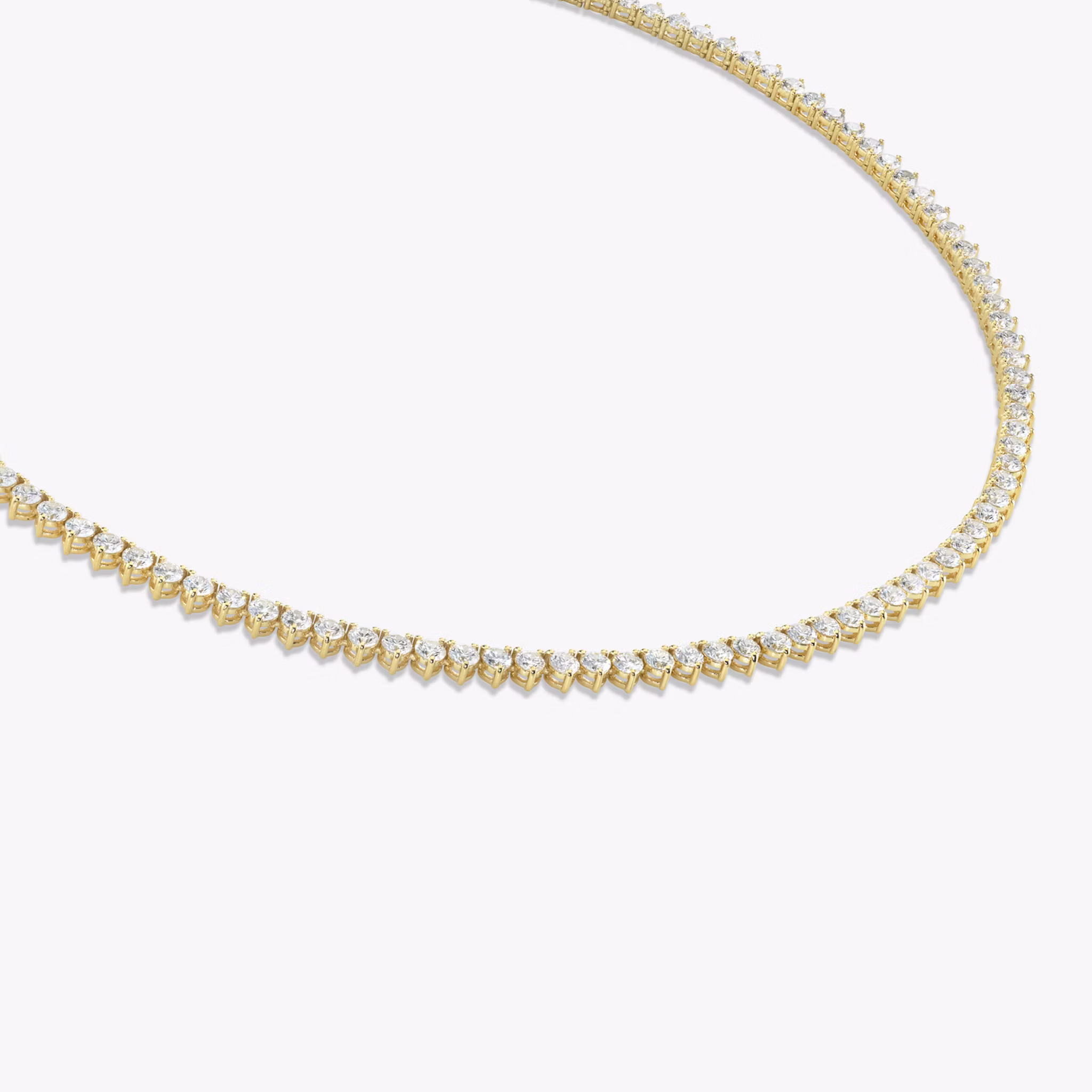 Tennis Necklace Round Brilliant | Yellow Gold