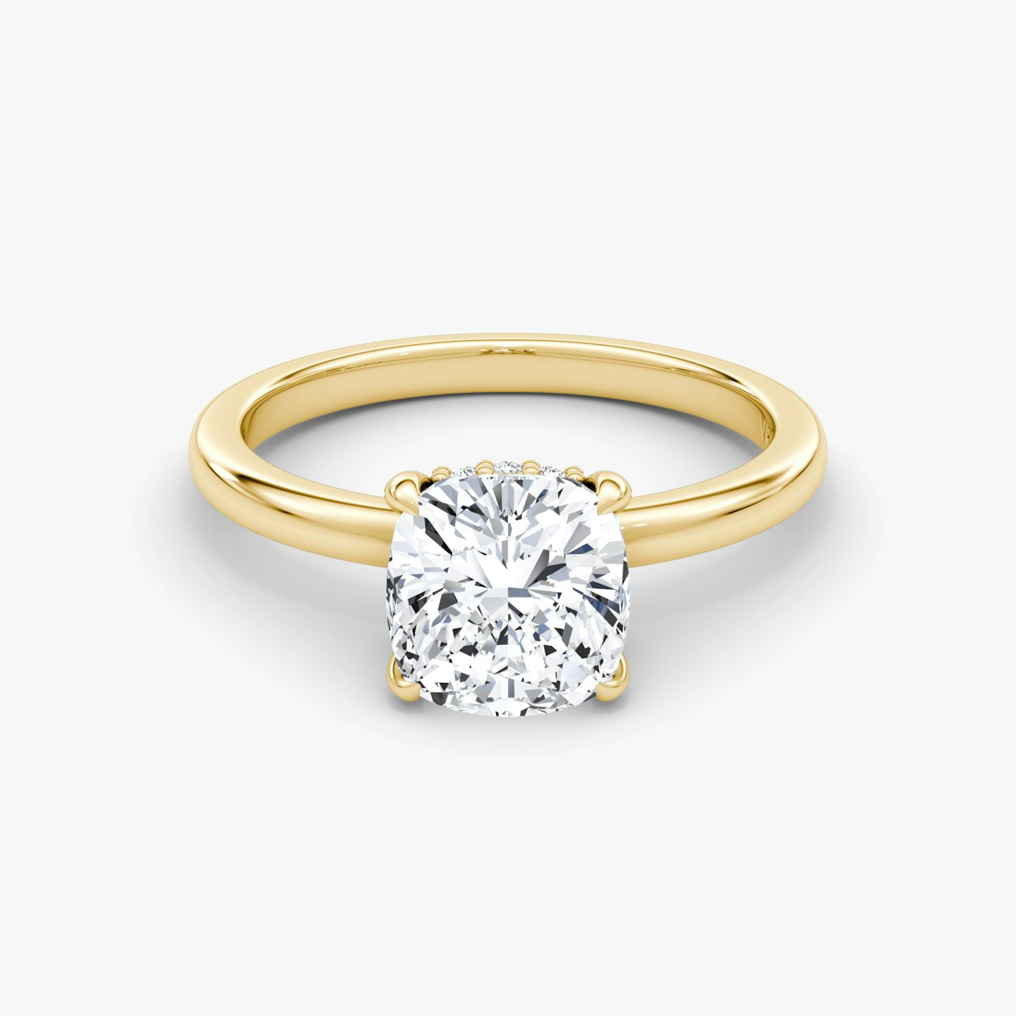 Floating Solitaire | Cushion | 18k | Gelbgold | bandAccent: Ohne Pavé-Besatz | diamondOrientation: vertical | caratWeight: other