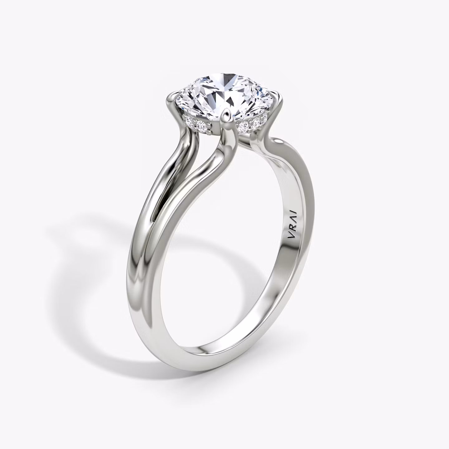 The Floating Split Band Round Brilliant | White Gold