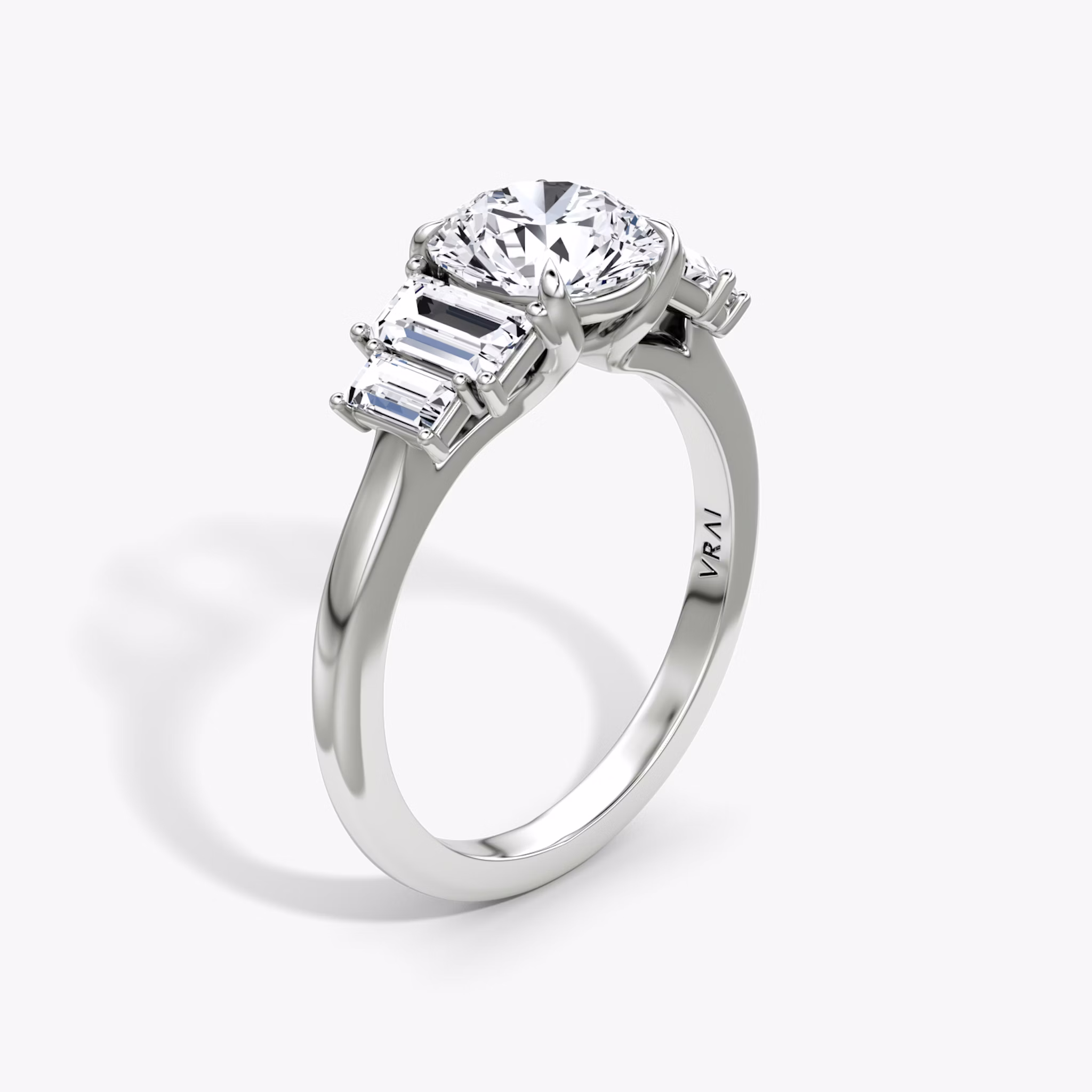 Anillo de compromiso Five Stone Heirloom | Brillante | Platino | bandAccent: Simple | caratWeight: 1.0ct | diamondOrientation: vertical