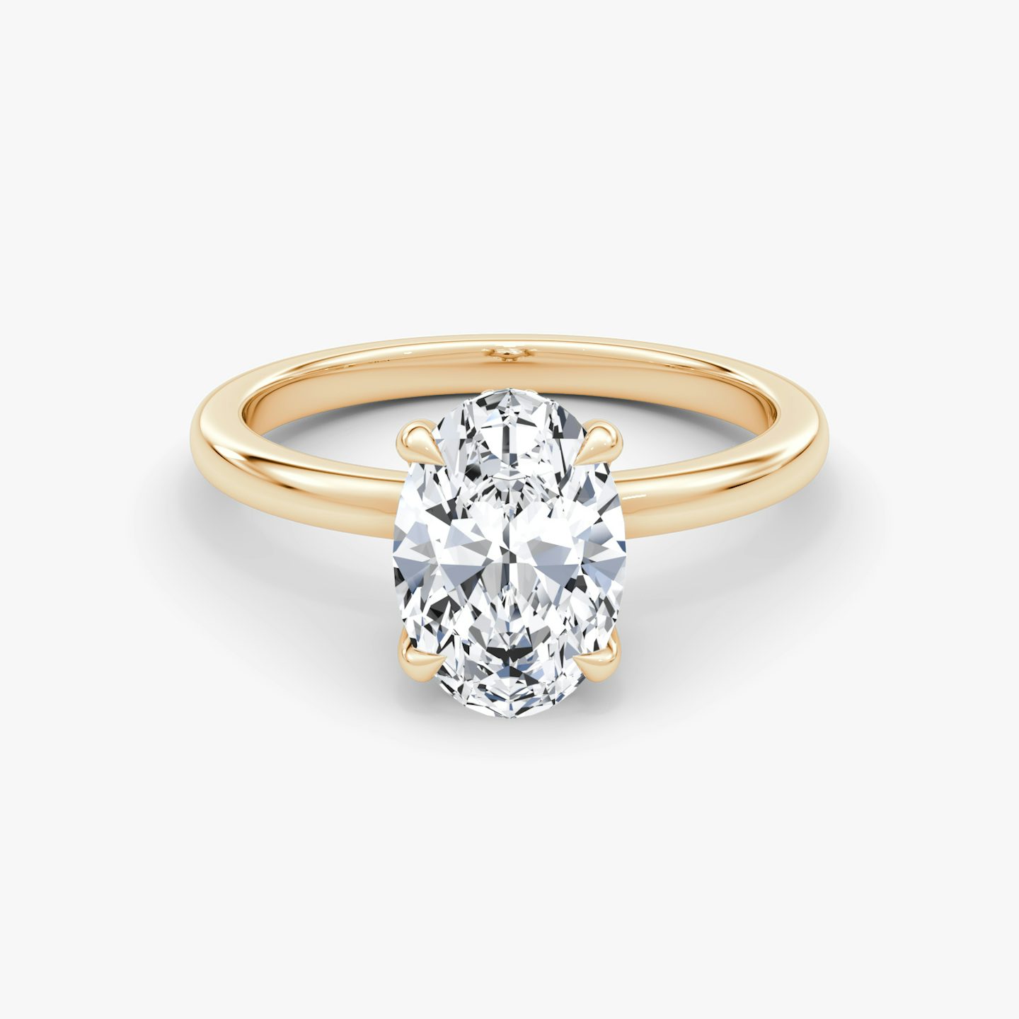 Anillo de compromiso Floating Solitaire | Oval | 14k | Oro rosa | bandAccent: Simple | diamondOrientation: vertical | caratWeight: other