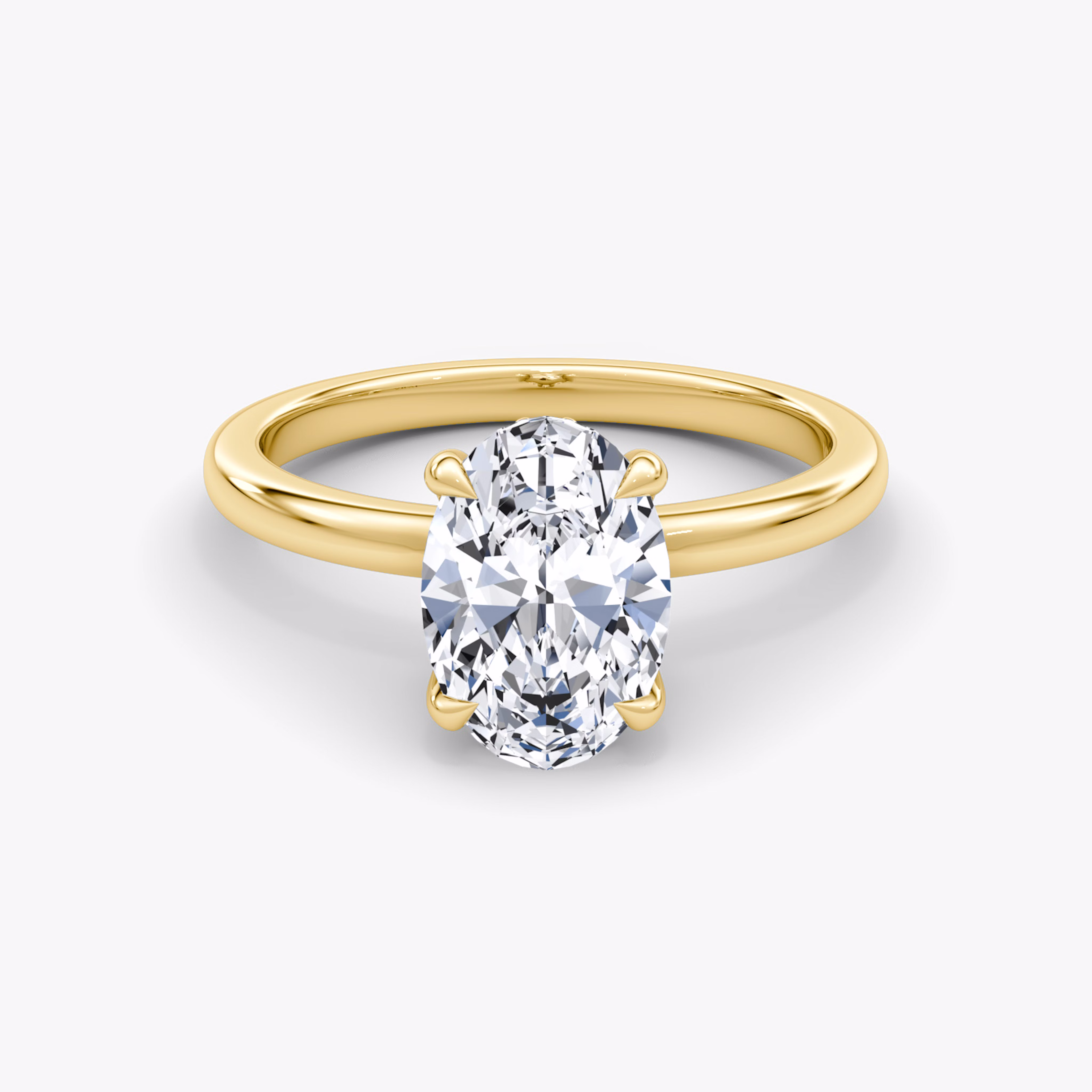 Floating Solitaire Oval Ring