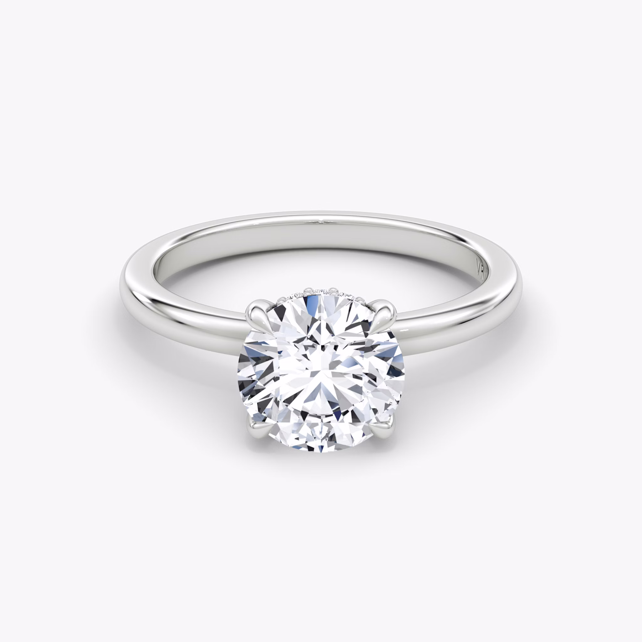 The Floating Solitaire | Round Brilliant | Platinum | bandAccent: Plain | caratWeight: other | diamondOrientation: vertical