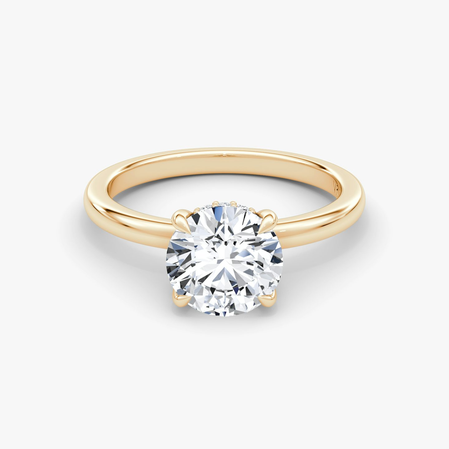 The Floating Solitaire | Round Brilliant | 14k | Rose Gold | bandAccent: Plain | caratWeight: 1.0ct | diamondOrientation: vertical